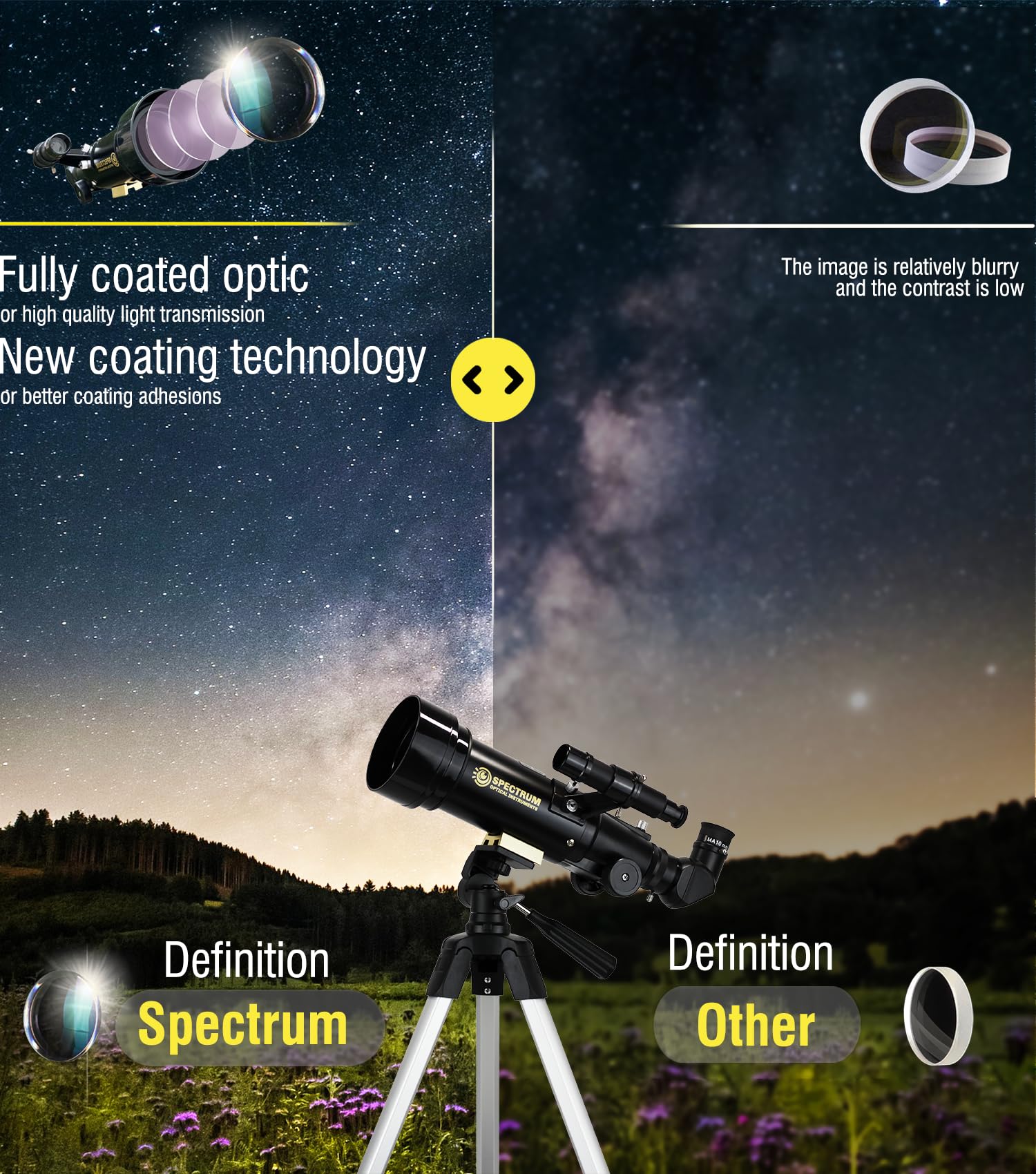 Premium 70mm Aperture Refractor Telescope for Kids & Adults - Astronomy Telescope with Carry Bag & Phone Adapter | Perfect for Stargazing, Moon Observation & Outdoor Exploration (Ages 8+)