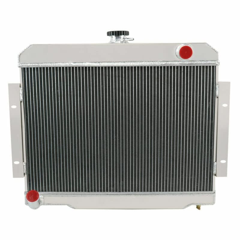 4 Row Aluminum Radiator with Shroud Fan & Relay for Jeep CJ5 CJ6 CJ7 Scrambler 3.8L 4.2L 5.0L I6 (1972-1986) - High Performance Cooling Upgrade for Off-Road & Classic Jeep Restoration