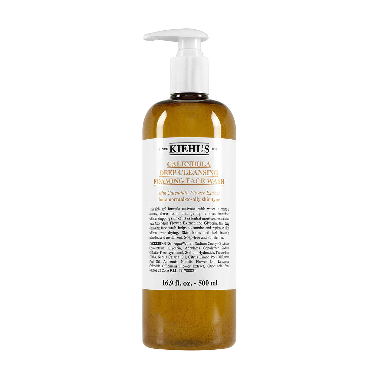 Calendula Deep Cleansing Foaming Face Wash for Acne-Prone Skin - Gentle Daily Facial Cleanser with Natural Ingredients for Oily & Sensitive Skin - Perfect for Morning & Night Skincare Routine