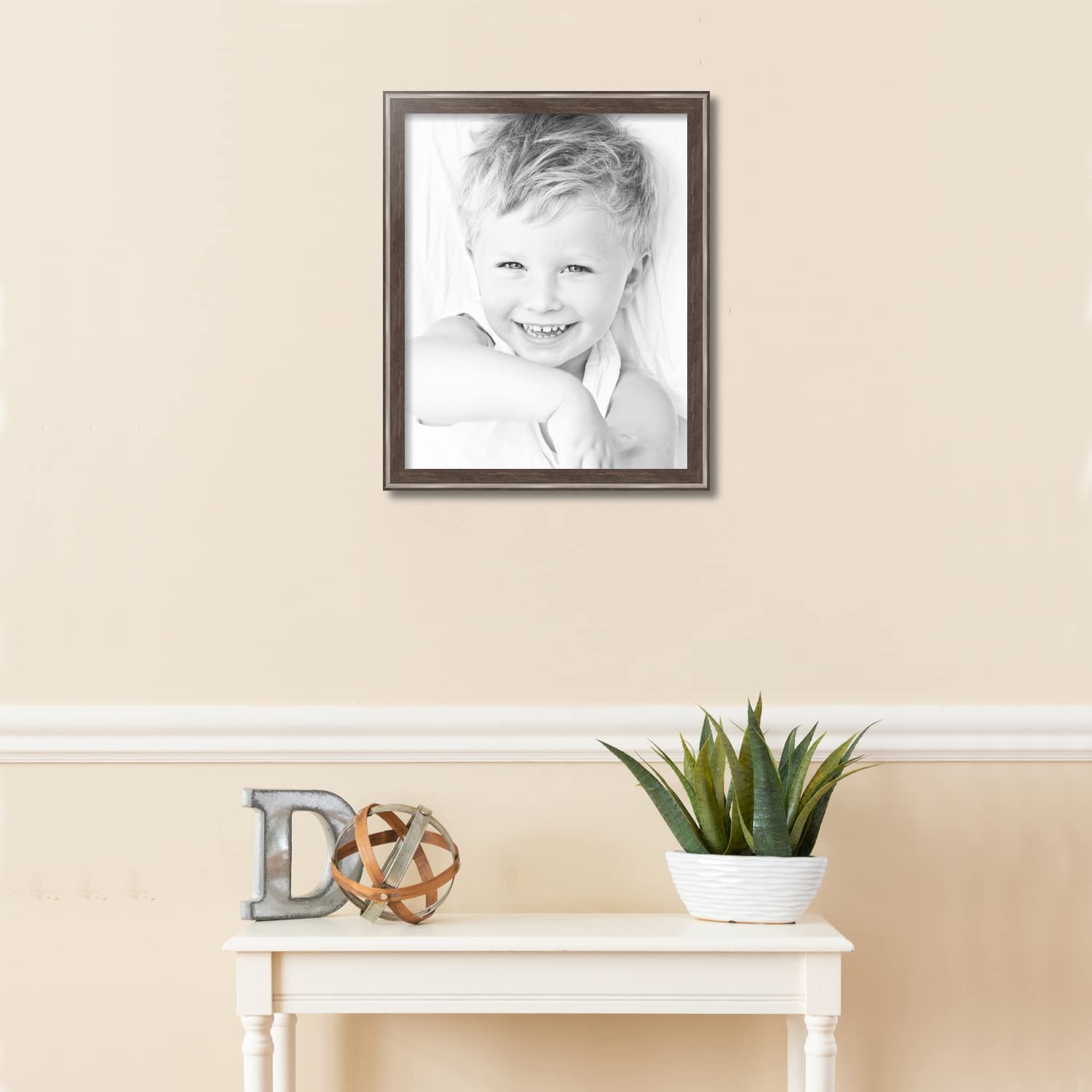 ArtToFrames 16x20 Inch Gray Picture Frame - 1.25 Inch Custom Wood Poster Frame in Contrast Grey with 3/16 Inch Foam Backing & Regular Acrylic (FBPLD11217-16x20) - Perfect for Home Decor, Office Wall Art, and Photo Displays