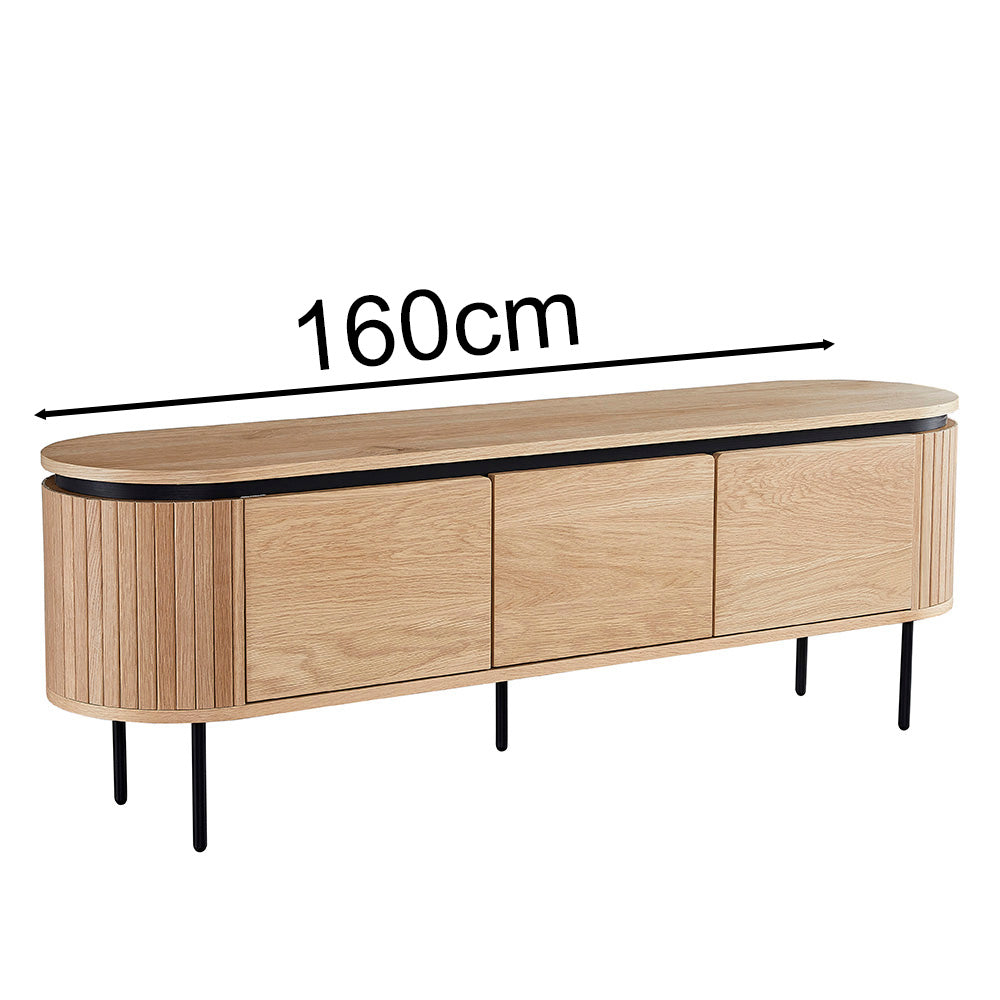 Kaidan 160cm Natural Wood TV Stand with Storage - Modern Entertainment Center for Living Room, Bedroom & Home Theater