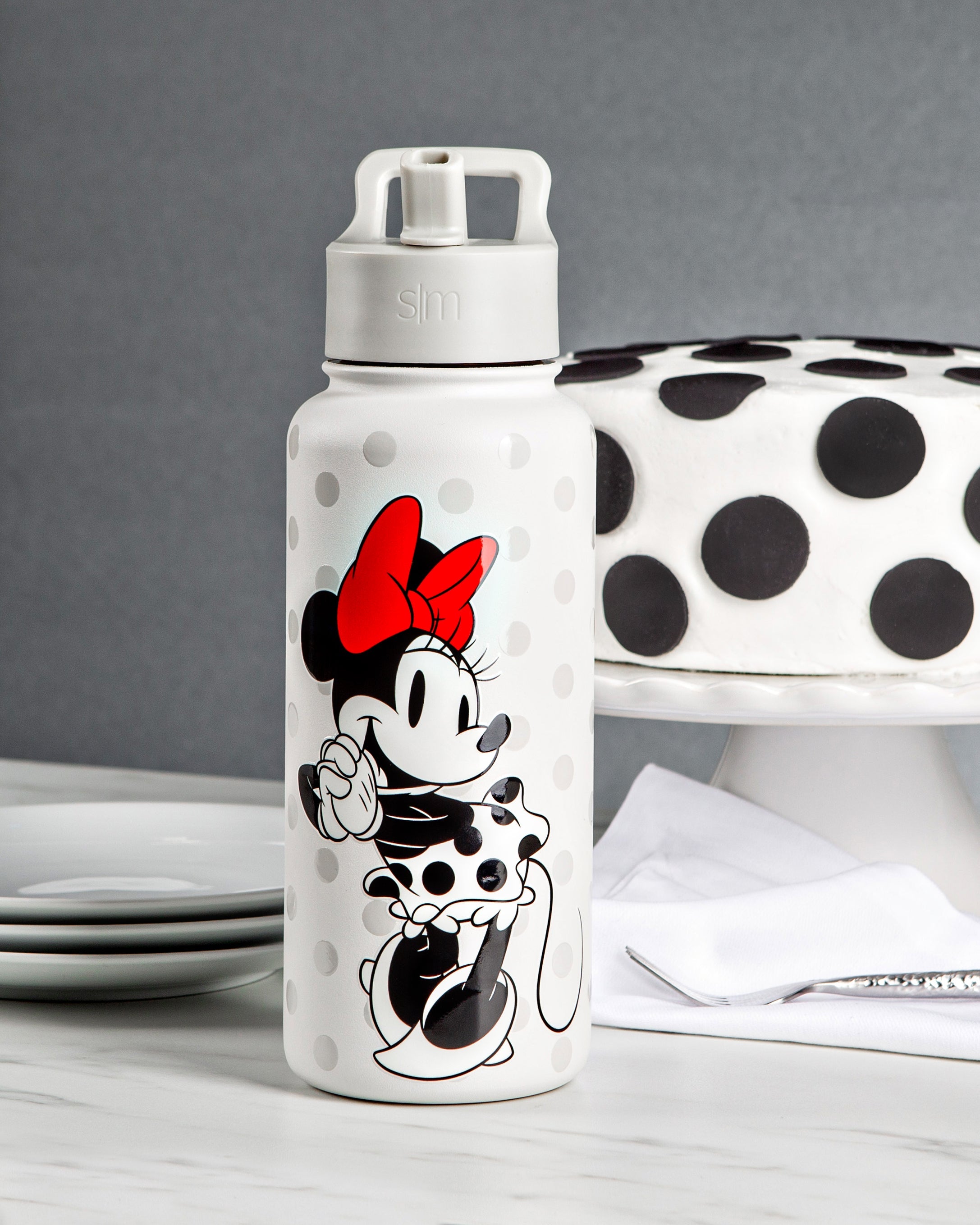 Disney Summit Insulated Water Bottle with Straw Lid - Leakproof Stainless Steel Thermos for Kids, School, Sports & Outdoor Activities