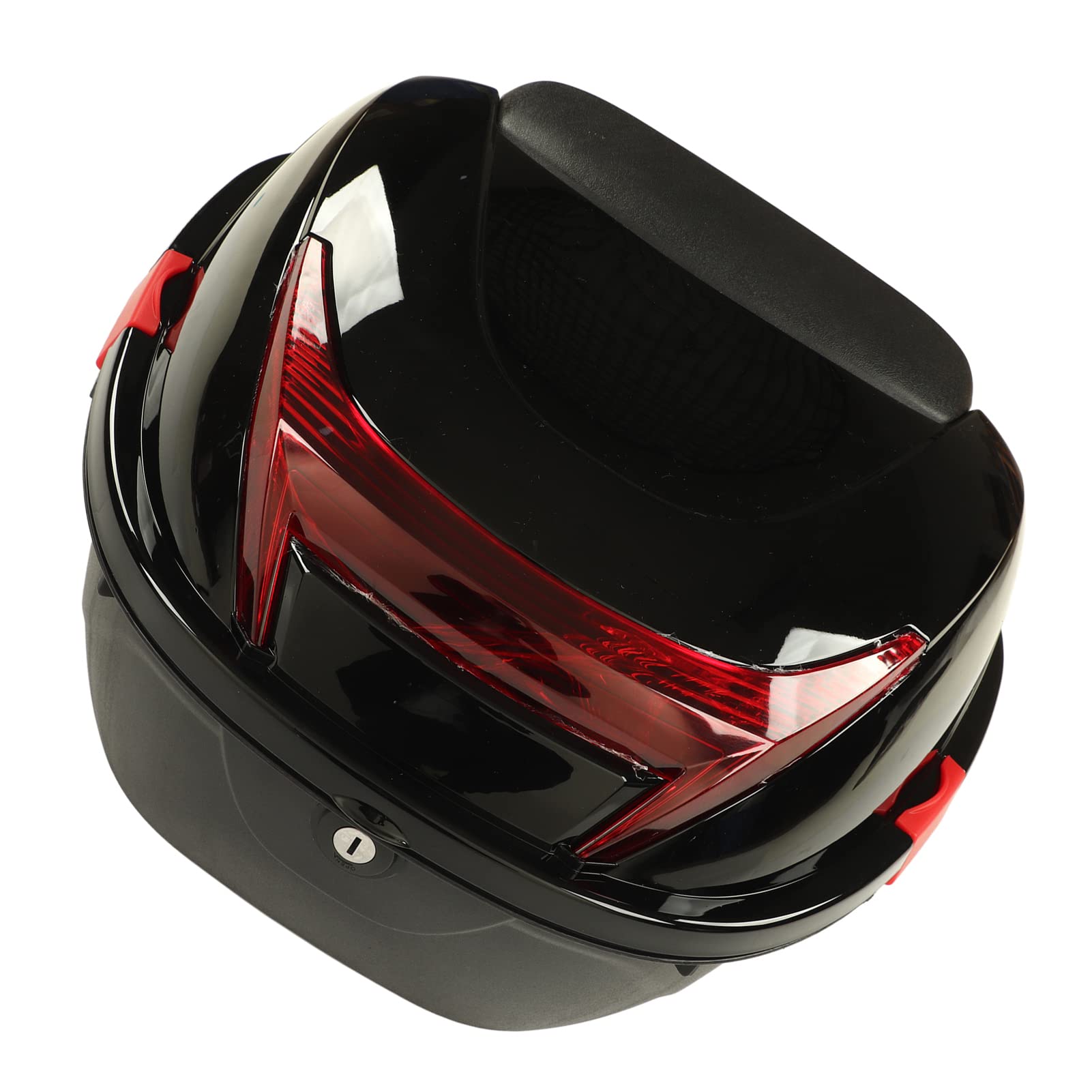 Waterproof Lockable Motorcycle Rear Top Box - Large Black Storage Case for Motorbike & Autocycle | Perfect for Commuting, Travel & Secure Gear Storage