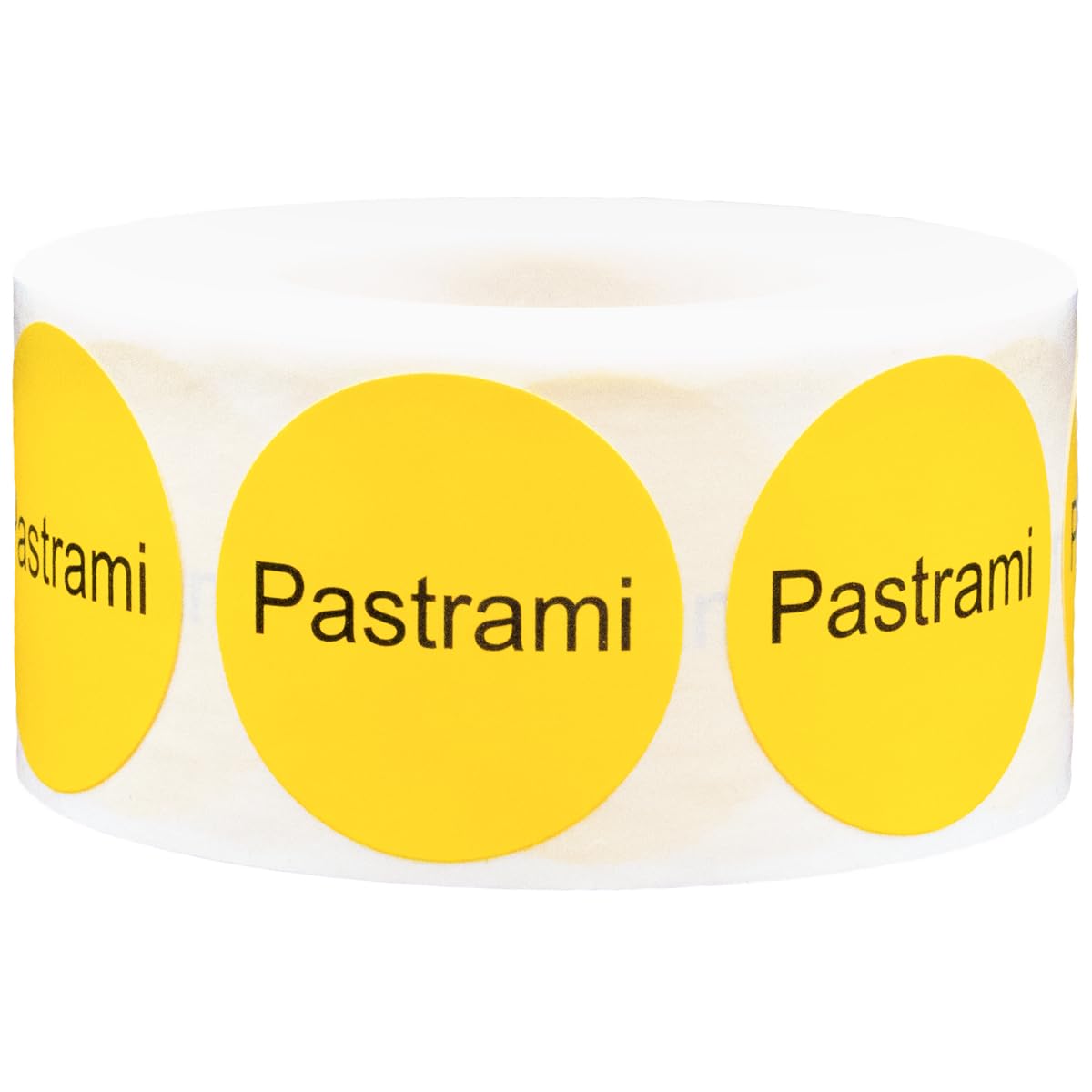 Yellow and Black Pastrami Circle Dot Adhesive Stickers - 1 Inch Round Labels (500 Pack) - Perfect for Organizing, Labeling Jars, DIY Crafts, and Office Supplies
