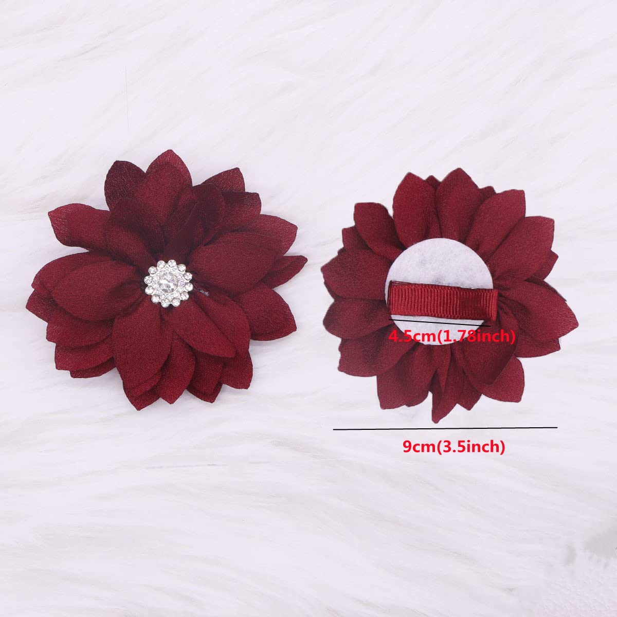 10Pcs Baby Girl Hair Bow Clips - Floral Barrettes with Grosgrain Satin Flowers for Infants, Toddlers & Kids - Multiple Colors - Perfect for Parties, Photos & Daily Outfits