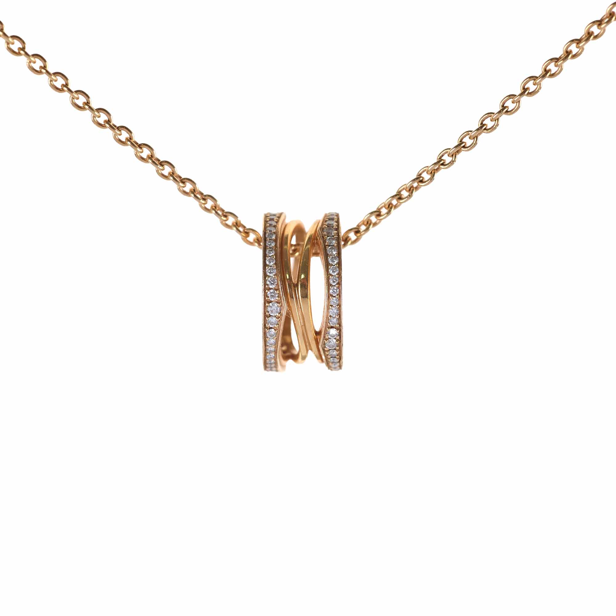 Bvlgari B.Zero1 Diamond Pendant Necklace in 18K Rose Gold for Women - Luxury Jewelry Gift for Anniversary, Valentine's Day & Special Occasions