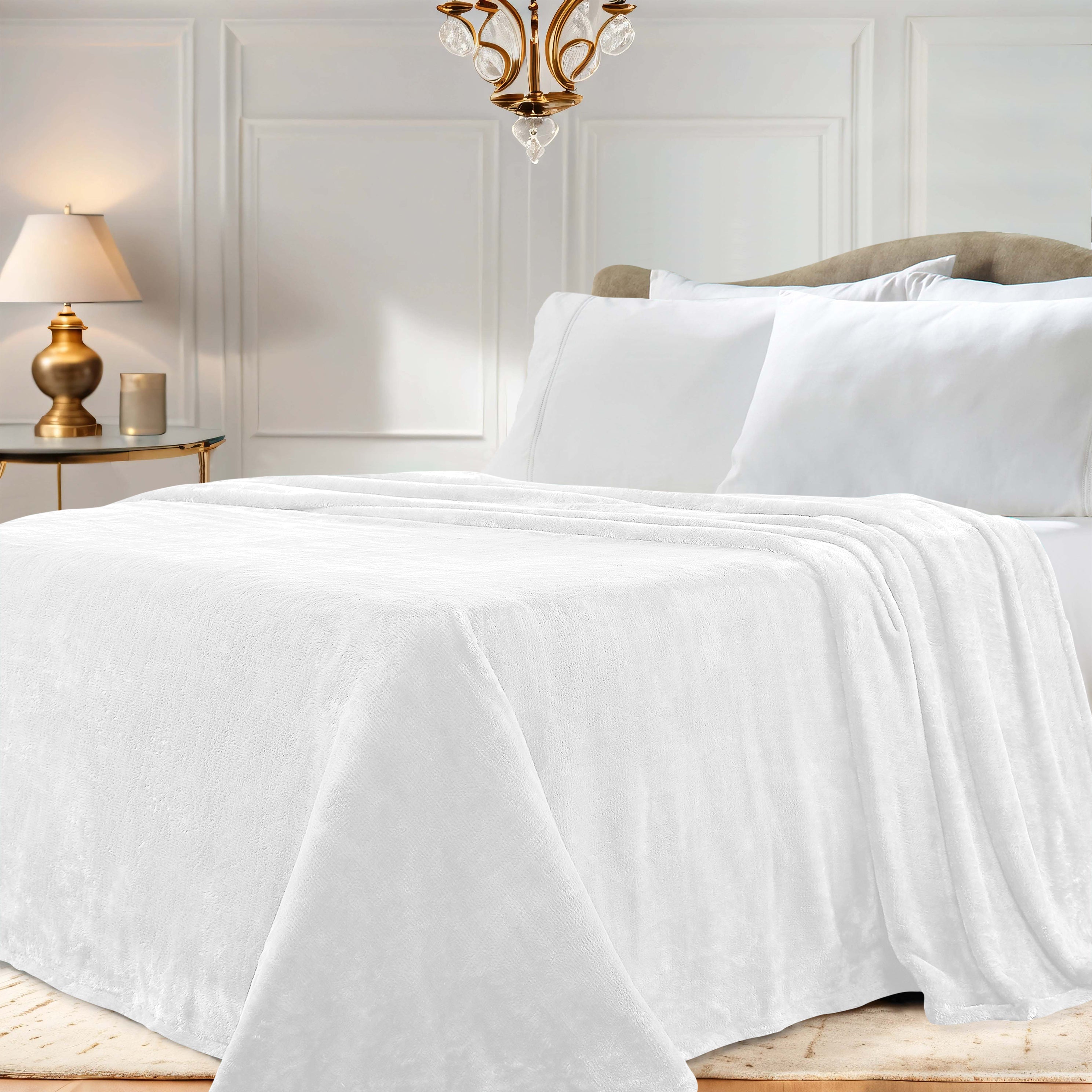 Classic Solid Fleece Plush Medium Weight Fluffy Soft Blanket - Cozy & Warm for Bed, Sofa, Travel & Gifts | Ultra-Soft Throw Blanket for All Seasons