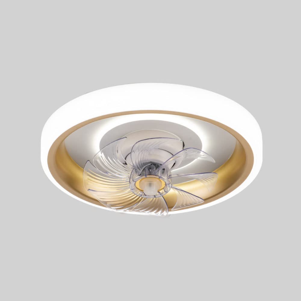 Round Minimalist Ceiling Fan with Dimmable LED Lights - Multi-Color Options, Low Profile Design for Wide Air Circulation - Perfect for Foyer, Entryway, Stairways & Closets | Energy Efficient & Quiet Small Ceiling Fan for Bedroom, Living Room & Office