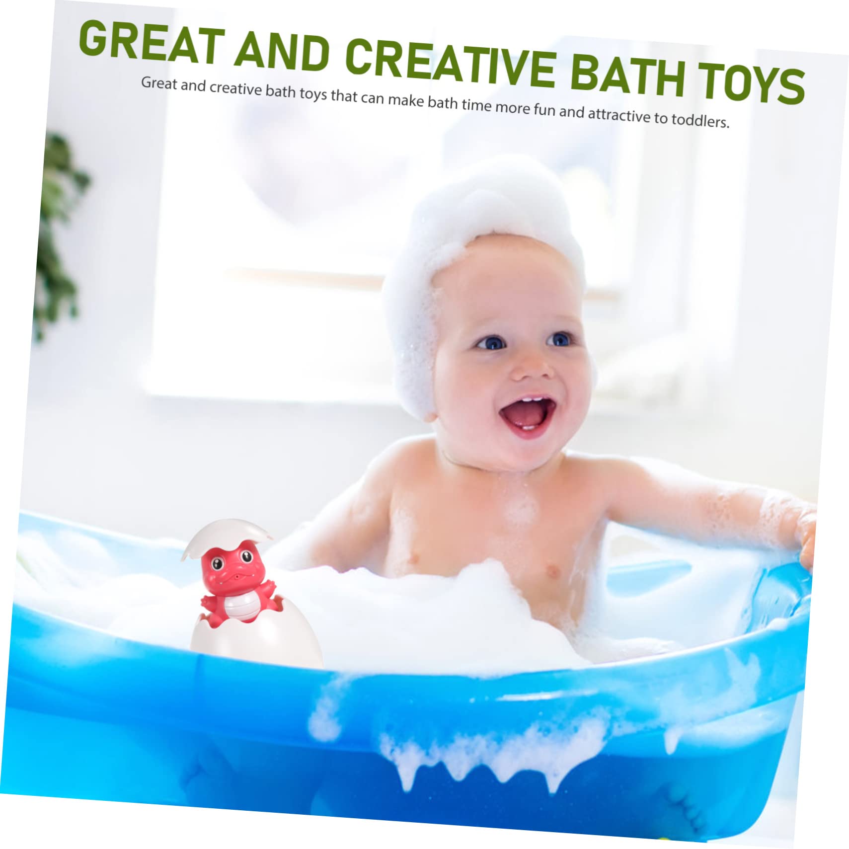 LALADEFIEE 3-Piece Bathtub Toys Set - Floating Bath Rinser & Foam Eggs for Kids, Fun Bath Time Sensory Play for Toddlers & Babies - Perfect for Bathtime, Pool, and Sensory Water Play Activities