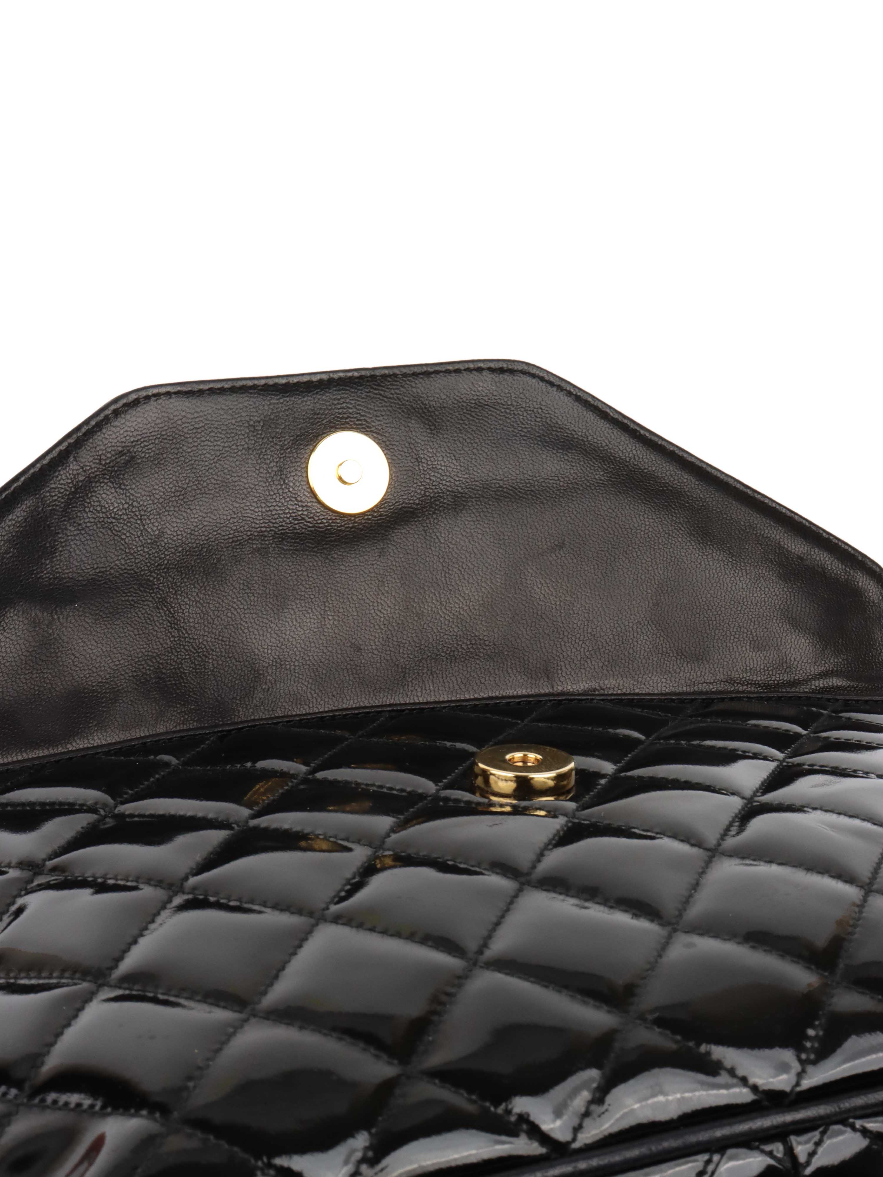 Chanel Black Patent Leather Shoulder Bag for Women - Luxury Designer Handbag for Work, Evening & Special Occasions