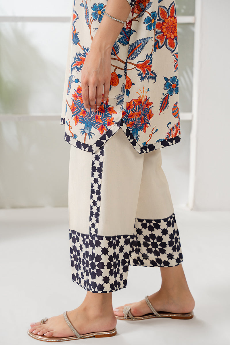 Stylish Ivory Garnet 2-Piece Outfit Set (Shirt & Trousers) for Women - Perfect for Office Wear, Casual Outings & Special Occasions