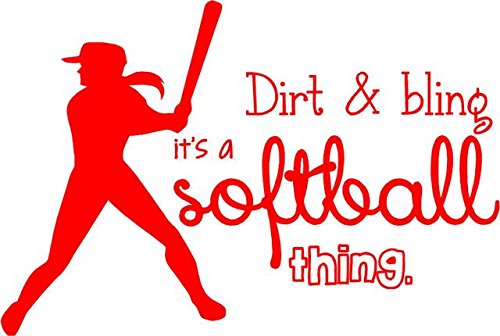 Custom Softball Wall Decal - Vinyl Sports Quote Art for Girls & Teens - 20
