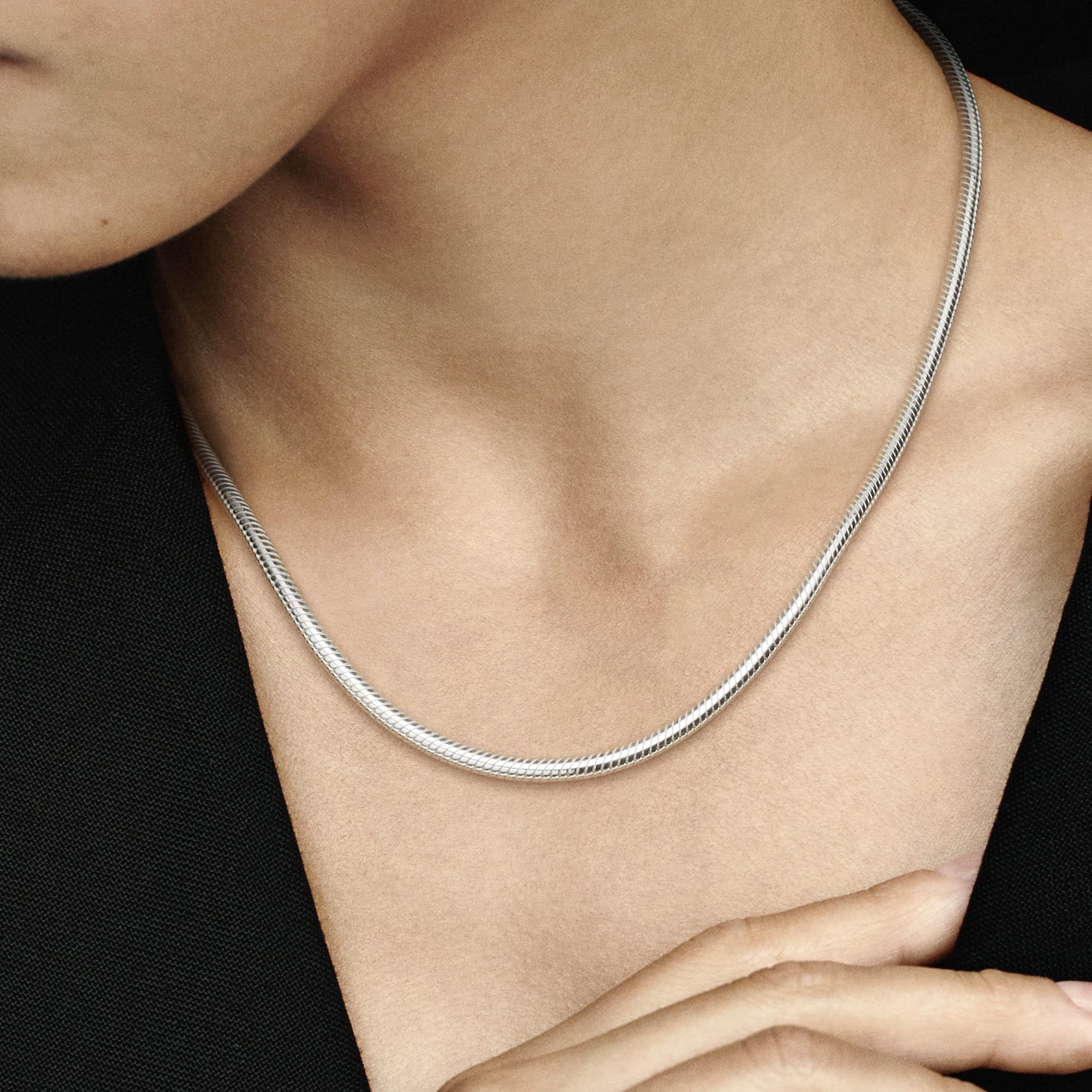 PANDORA Iconic Snake Chain Charm Necklace 590742HV - Elegant Silver Jewelry for Women, Perfect for Gifts, Anniversaries & Special Occasions