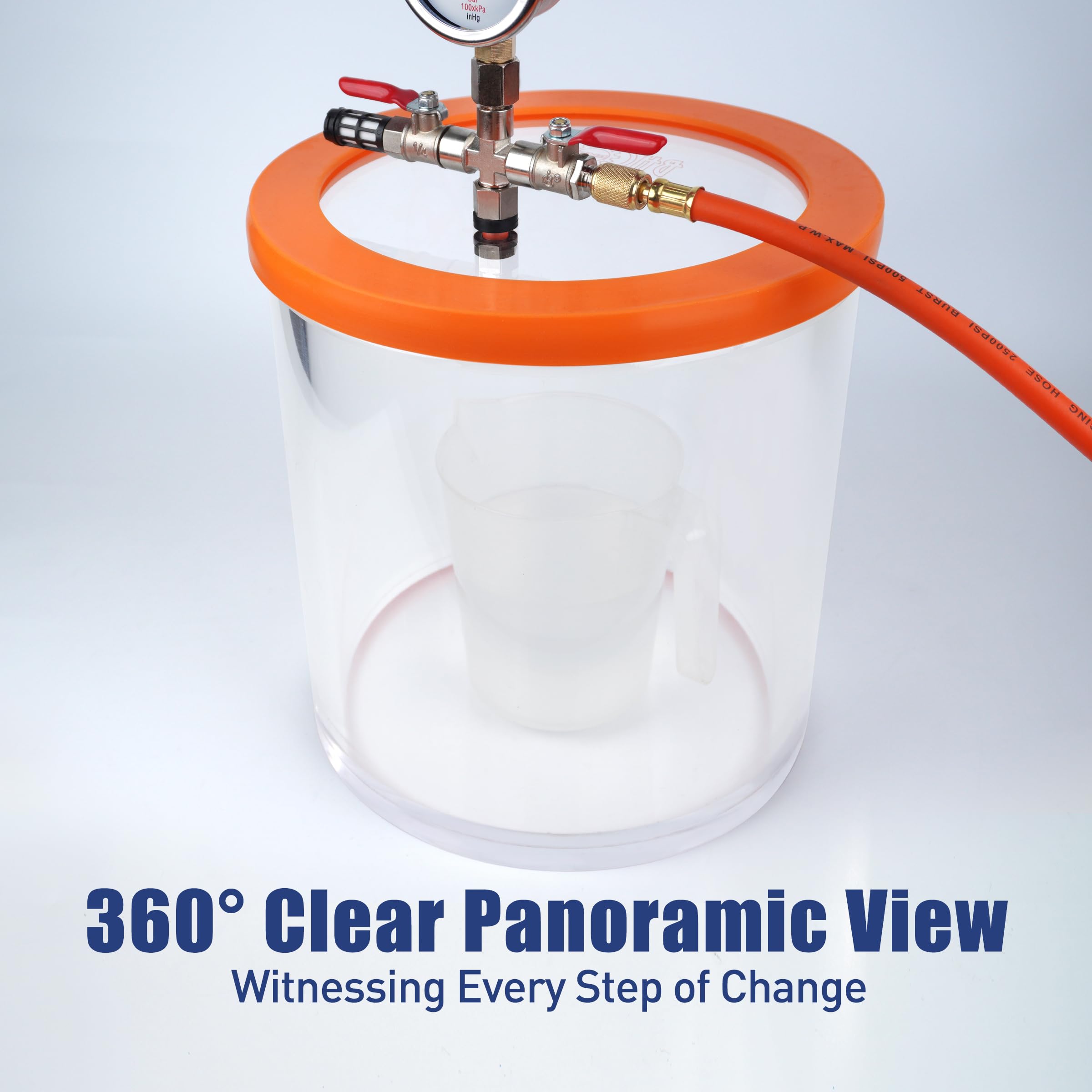 BACOENG 3 Gallon Vacuum Chamber Kit for Resin, Silicone & Epoxy Degassing - Clear Acrylic Vacuum Pot for Mold Making, Casting & DIY Crafts (Perfect for Jewelry, Art Projects & Industrial Applications)