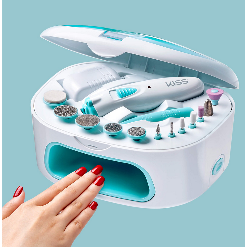 KISS POWER FILE X NAIL DRYER - Professional All-in-One Nail Care Kit with Electric Nail File & UV Dryer | Perfect for Home Manicures, Salon Nail Art & DIY Gel Polish Application