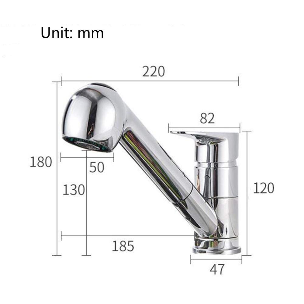 Brass Pull-Out Kitchen Faucet with 2 Spray Modes - Hot & Cold Water, Low Profile Retractable Design for Inward Opening Windows - Matte Black Finish | Perfect for Modern Kitchens & Small Spaces
