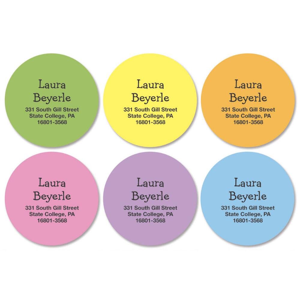 Colorful Round Address Labels - Self-Adhesive for Mail & Packages