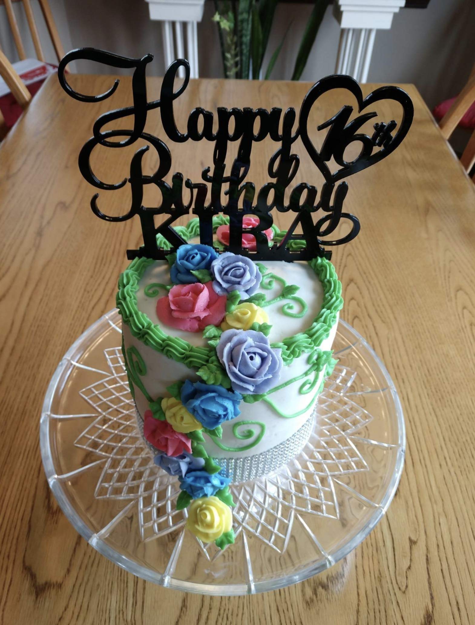 Personalized Happy Birthday Cake Topper - Custom Name & Age Acrylic Cake Decoration with Heart Design for Birthday Parties, Anniversaries & Special Celebrations