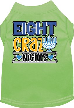 Eight Crazy Nights Screen Print Dog Shirt - Funny Christmas Pet Apparel in Multiple Colors - Perfect for Holiday Parties & Festive Pet Photos
