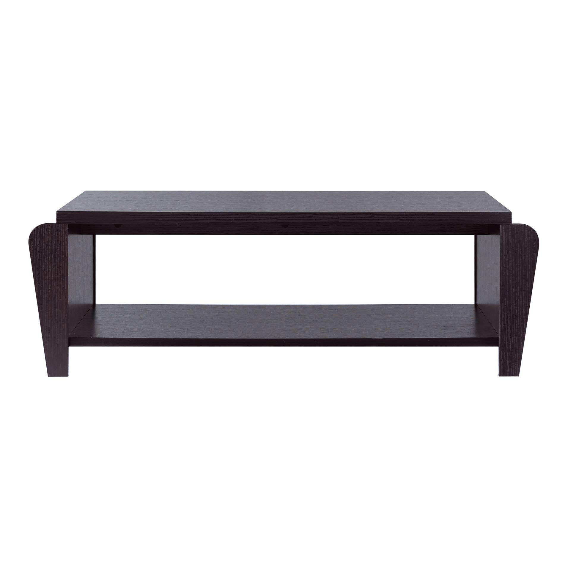 Modern Rectangular Coffee Table with Open Shelf - Cappuccino Finish for Living Room, Lounge & Office - Stylish & Functional Home Decor