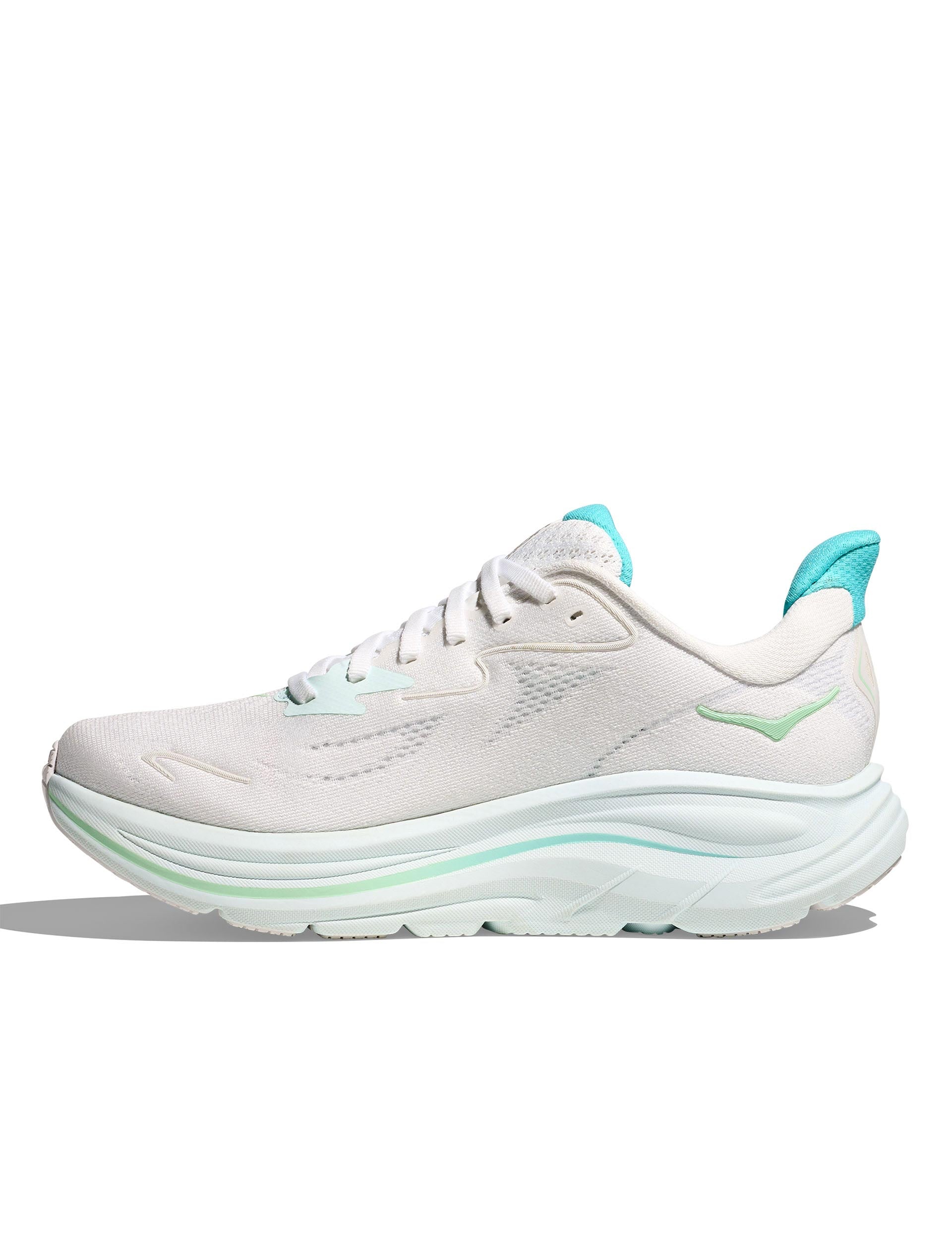 Hoka Clifton 10 Running Shoes for Men & Women - White/Cielo Blue - Lightweight Cushioned Sneakers for Jogging, Walking & Everyday Wear