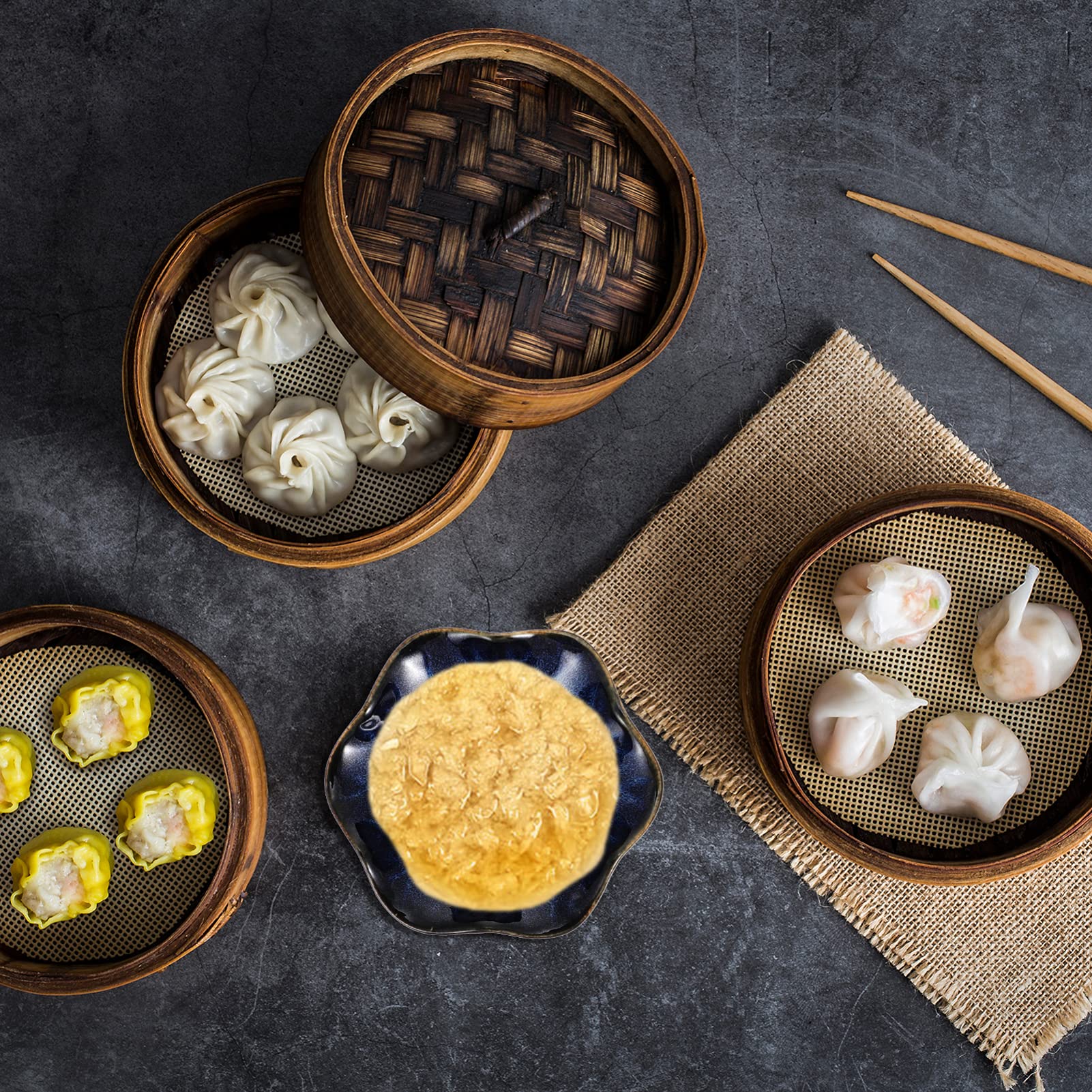 Hemoton 5-Piece Ceramic Dipping Bowls Set - Small Seasoning Dishes for Sauces, Condiments, Soy Sauce, and Side Dishes - Perfect for Sushi, Dumplings, Snacks, and Appetizers
