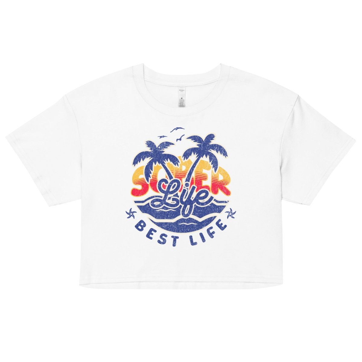 Sober Life Best Life Motivational Crop Top - Women's Inspirational Fitness & Workout Tank Top for Yoga, Gym, and Casual Wear