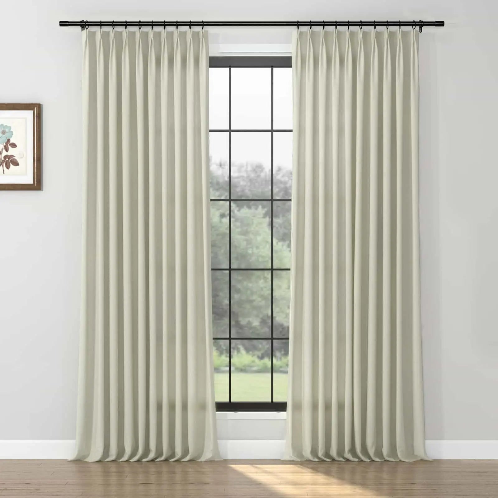 Premium Karin 100% Pure Wool Pleated Curtains - Thermal Insulated, Noise Reducing for Living Room, Bedroom & Office