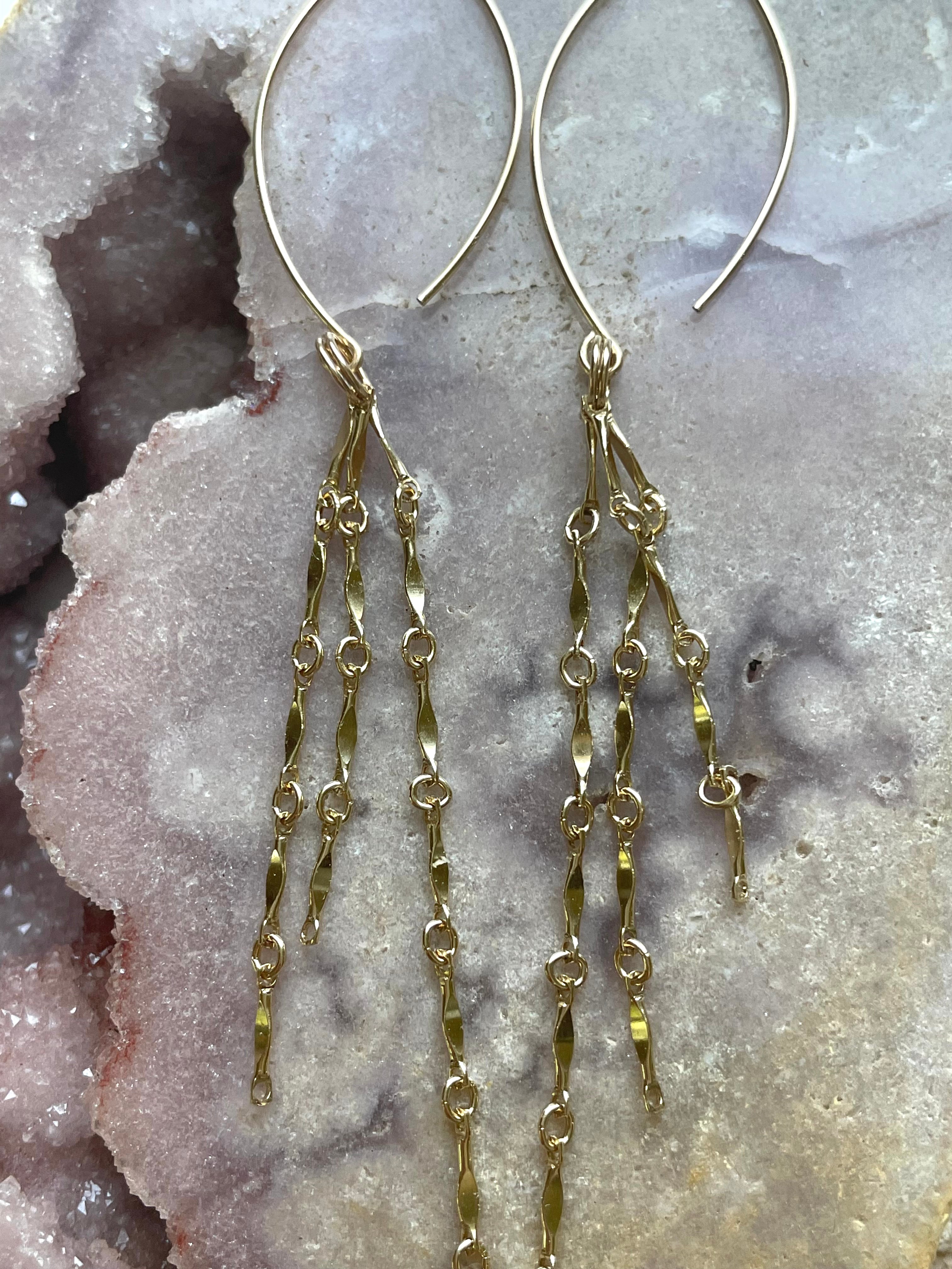 14K Gold Filled Dangle Earrings for Women - Elegant Sterling Silver Hoop Earrings - Perfect for Parties, Weddings & Everyday Wear