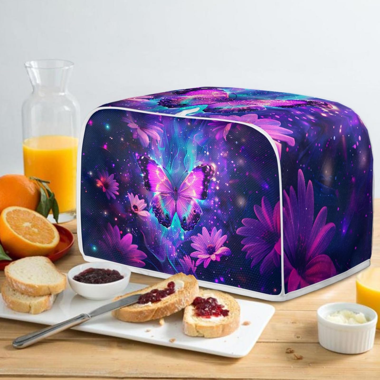 Blue Butterfly Toaster Cover for 4-Slice Toasters - Dustproof & Anti-Splatter Oven Protection Cover - Cute Kitchen Appliance Accessory for Bread Toasters (Perfect for Home, Cafe, or Office Use)