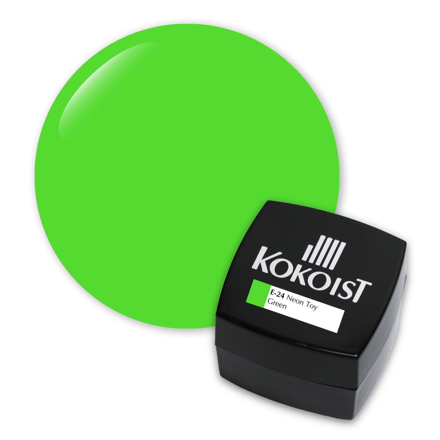 Kokoist E 24 Neon Toy Green - Professional Nail Art Gel Polish for Salon & Home Manicure - Perfect for Summer Nails, UV/LED Cured Gel Polish for Long-Lasting Wear