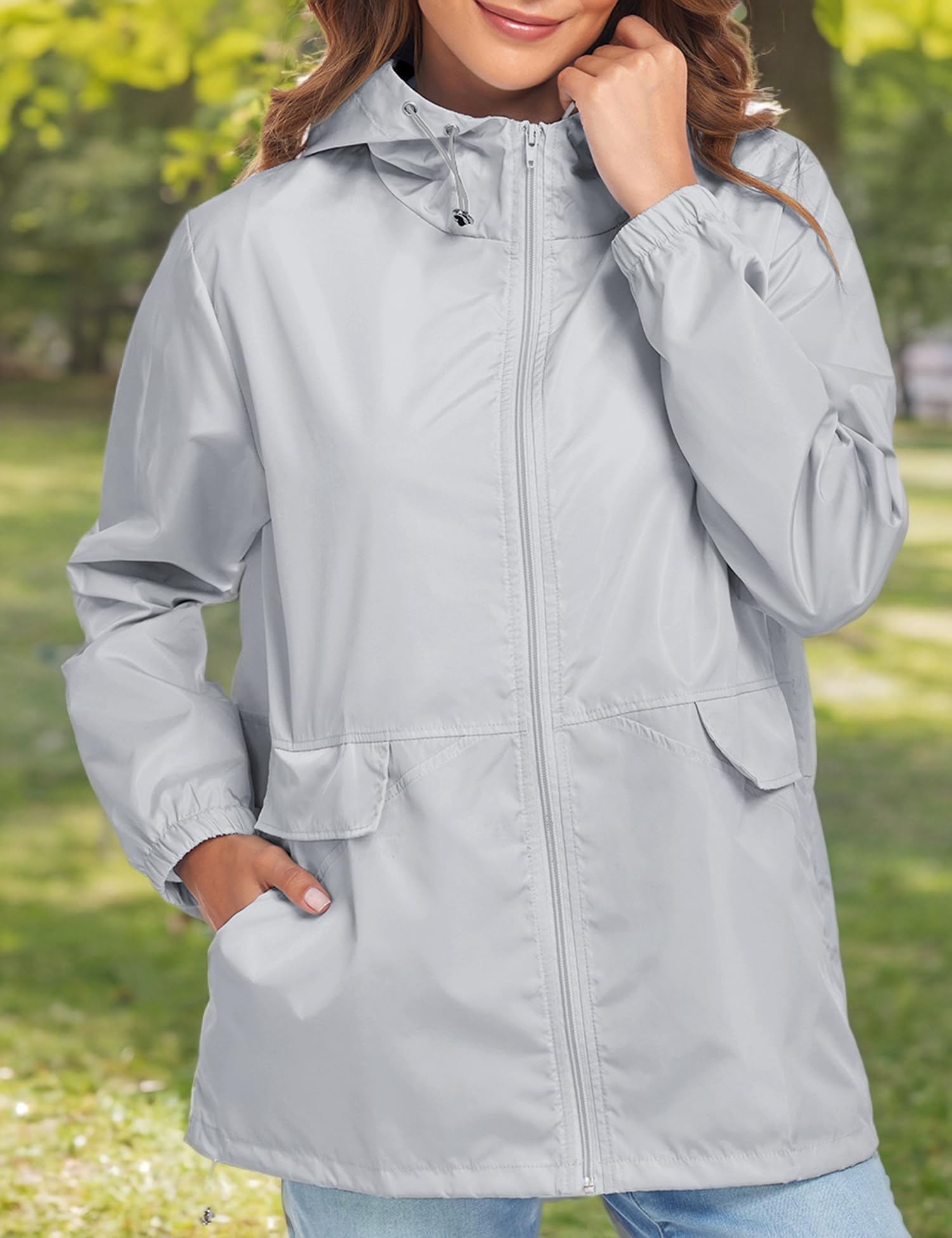 Lightweight Waterproof Women's Raincoat - Packable Windproof Hooded Rain Jacket for Outdoor Activities (Sizes S-XXL) | Perfect for Hiking, Travel & Commuting