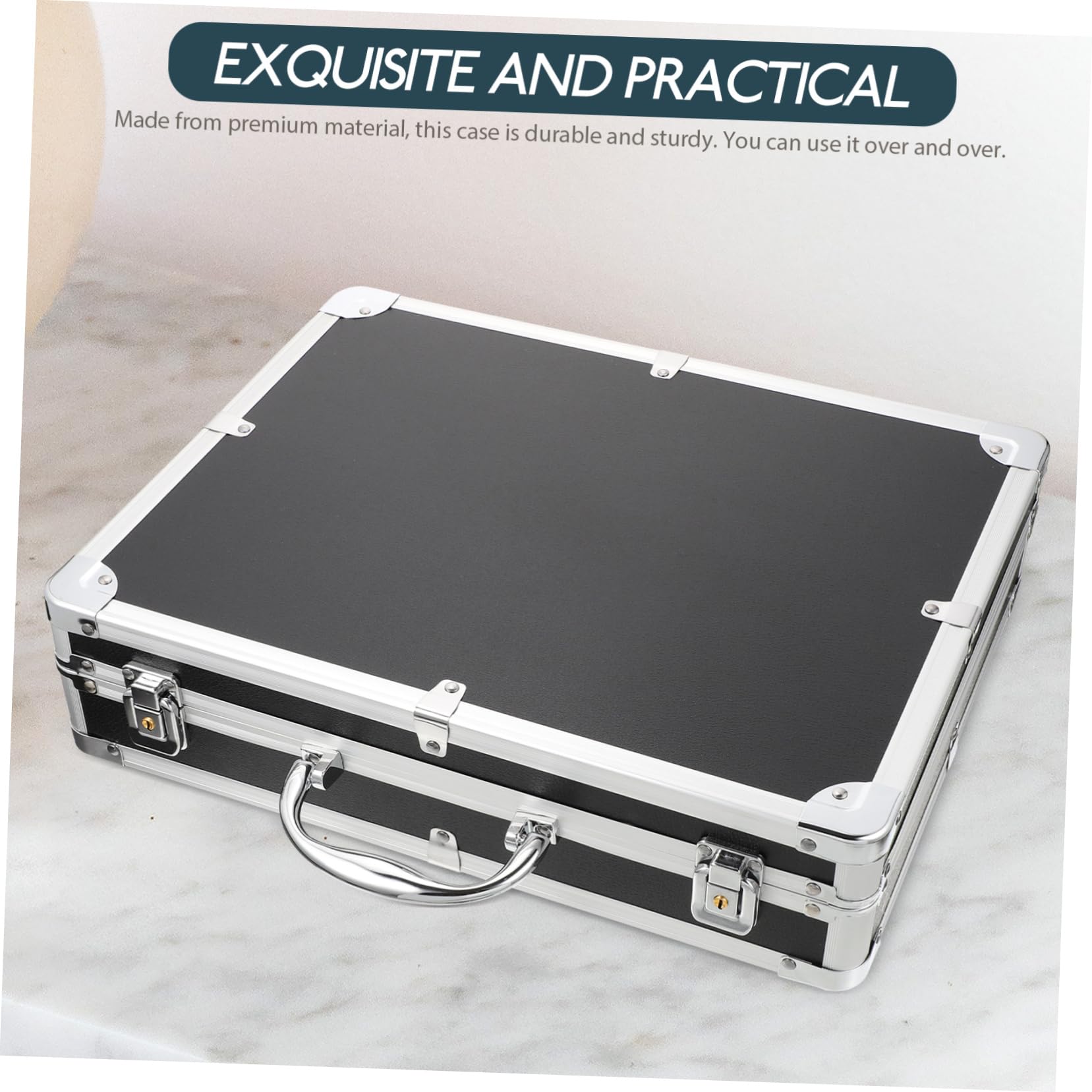 SAFIGLE Large Capacity Makeup Bag - Shockproof Travel Case for Tools & Cosmetics - Durable Aluminum Alloy for Men & Women