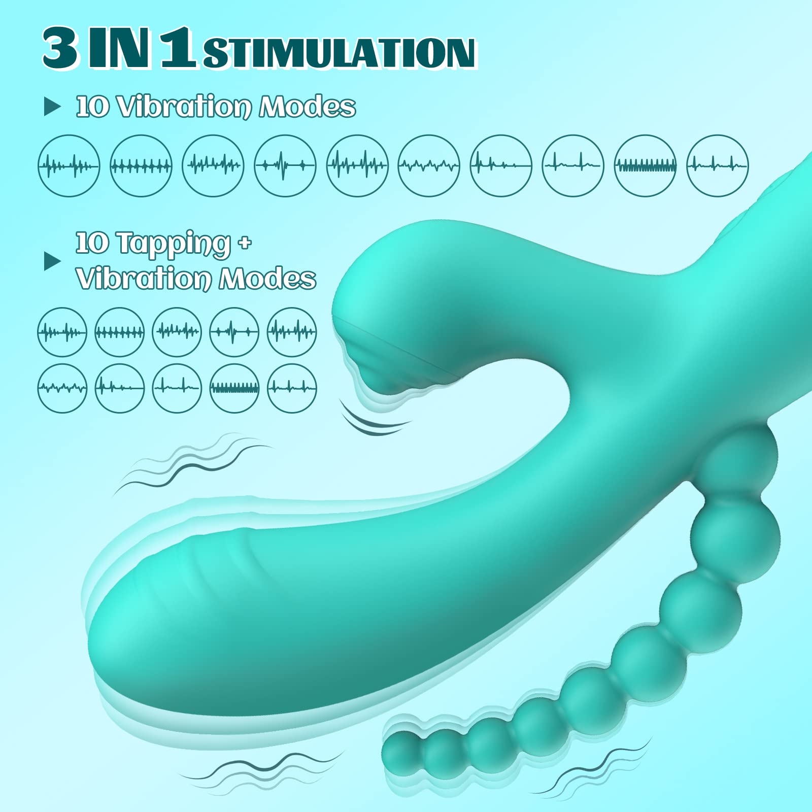Premium G-Spot Rabbit Vibrator with 10 Vibration Modes & Suction - 3-in-1 Clitoral Stimulation, Anal Dildo for Women & Couples - Waterproof Rechargeable Silicone Adult Toy - Perfect for Solo Play & Romantic Nights