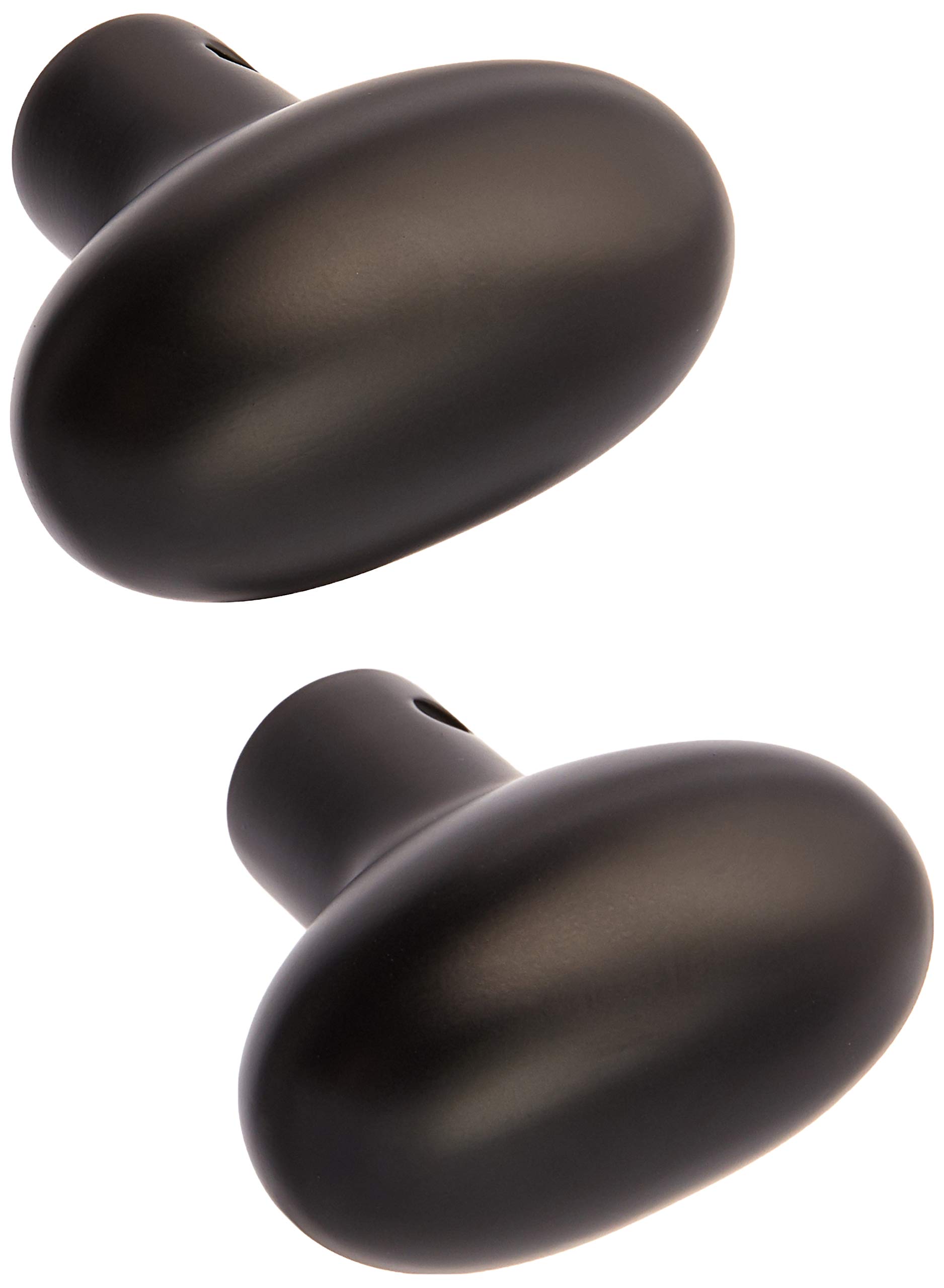 Baldwin 5024.MR Satin Black Oval Estate Door Knobs - Pair Without Rosettes | Vintage Style Interior Door Hardware for Bedroom, Bathroom & Closet Doors