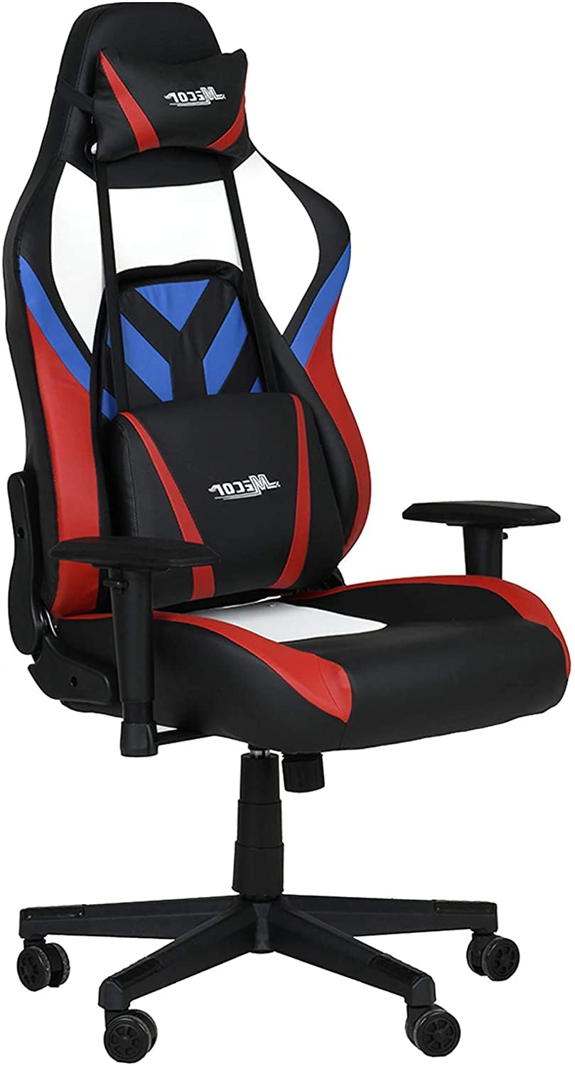 Ergonomic Gaming Chair with Adjustable Height, Reclining Backrest & Lumbar Support - Racing Style Computer Office Chair with Headrest & Swivel Base - Perfect for Home Gaming, Work & Streaming (Multicolor)