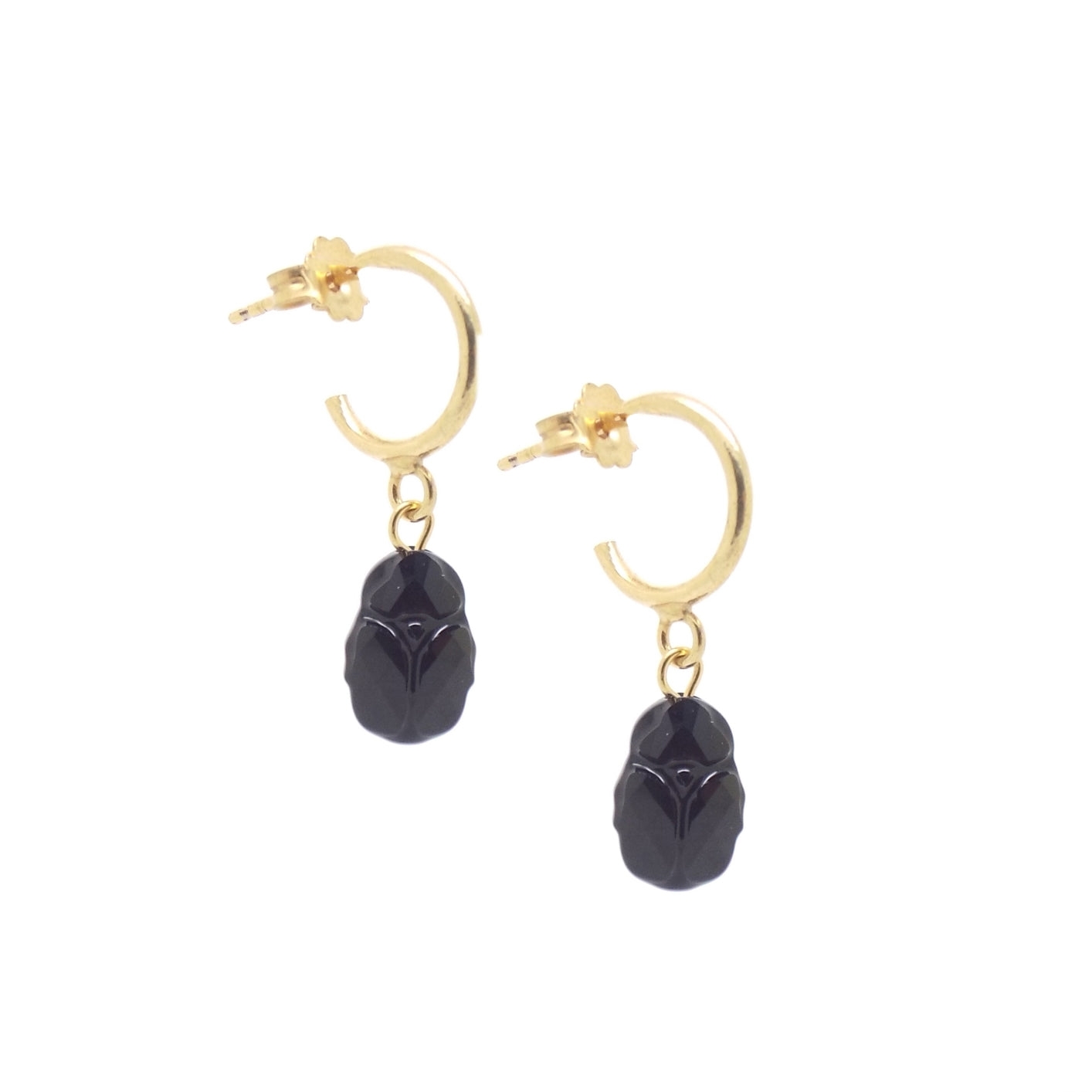 Stylish Noir Scarab Earrings for Women - Vintage Egyptian Beetle Jewelry - Perfect for Parties, Weddings & Evening Events