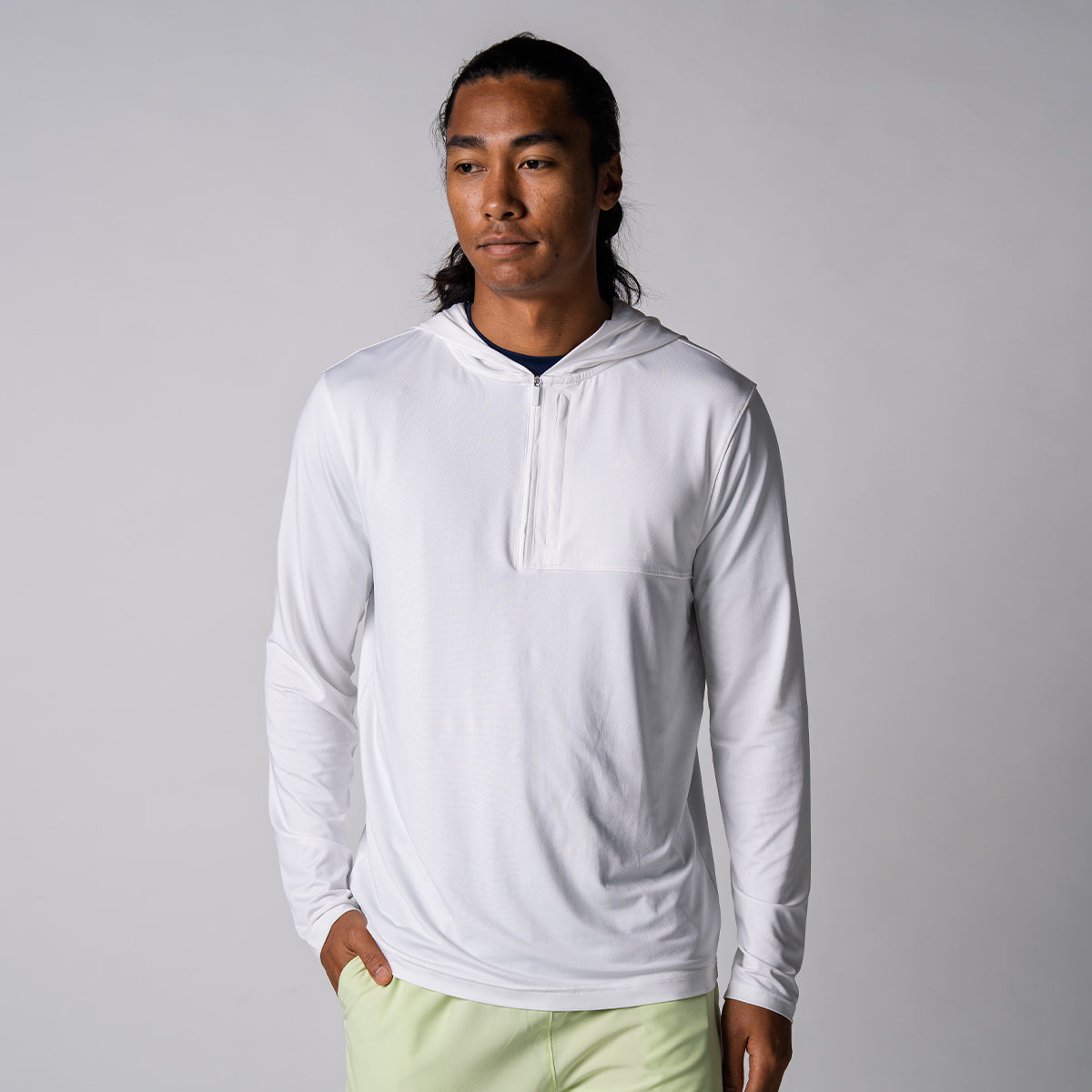 Men's Quarter Zip Hoodie - Lightweight Fleece Pullover for Running, Hiking & Casual Wear | Breathable & Comfortable Outdoor Jacket