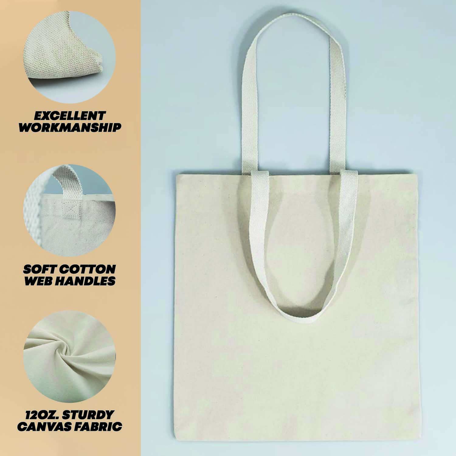 Custom Monogrammed Canvas Tote Bag for Women - Durable & Stylish Personalized Gift - Perfect for Work, Shopping, and Travel