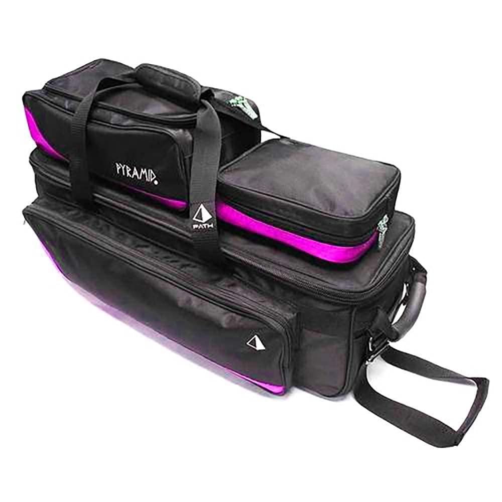 Premium Triple Tote Roller Bowling Bag with Detachable Shoe Compartment (Fits US Men's Size 15) - Lightweight Travel Luggage with Accessory Pockets | Perfect for Bowling Tournaments, Gym Sessions & Weekend Getaways