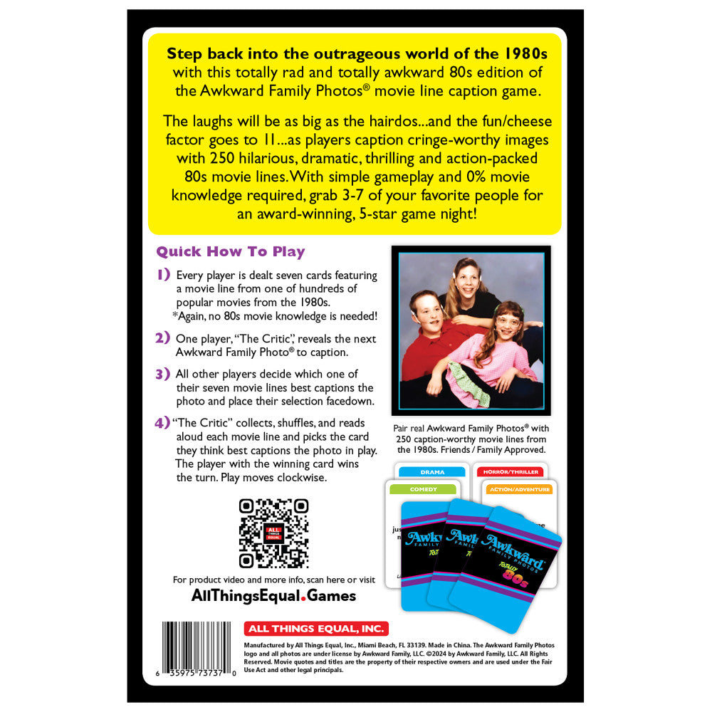 All Things Equal: Totally 80s Awkward Family Photos Ultimate Party Game - Fun Family Game Night & 80s Themed Party Entertainment