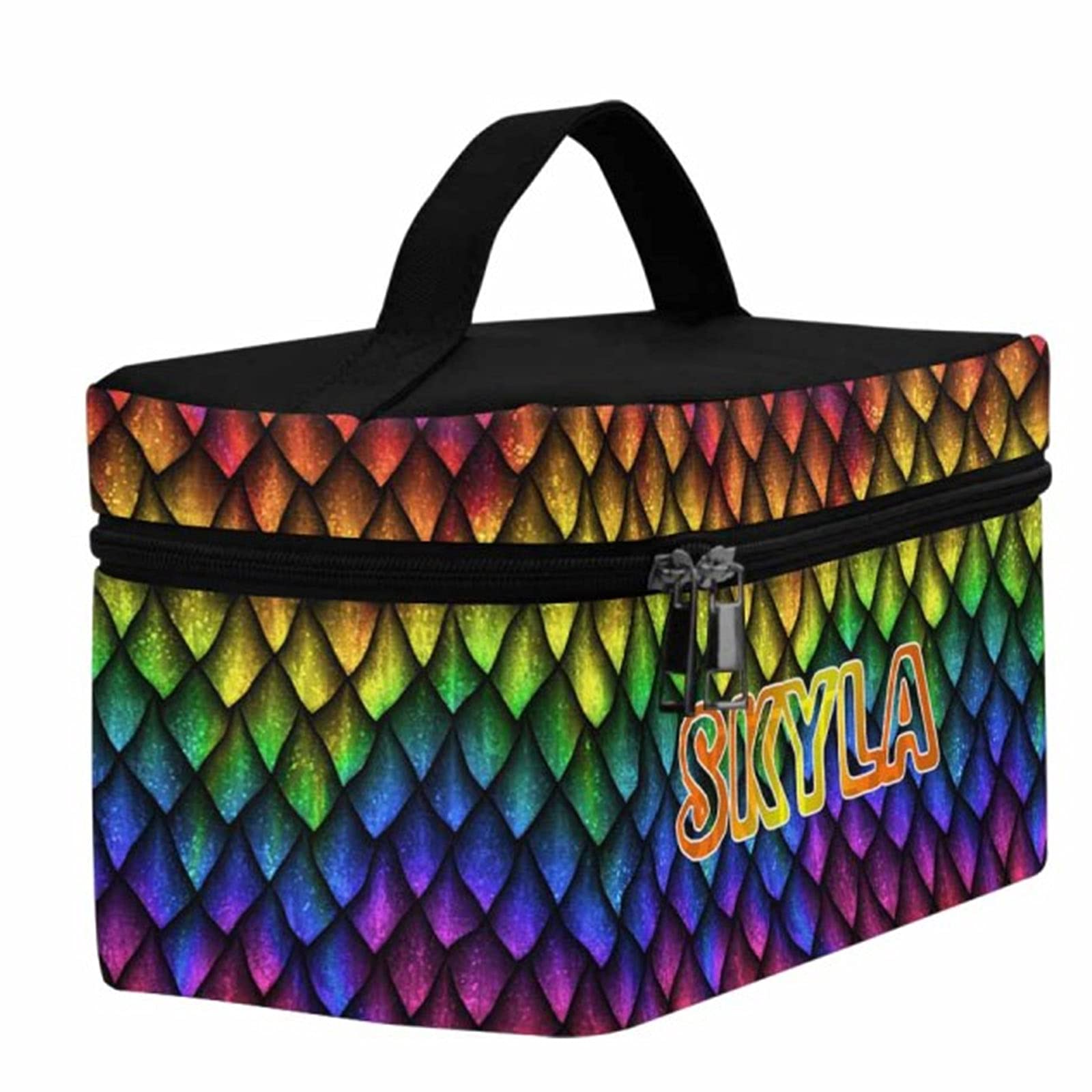YESCUSTOM Personalized Makeup Bag - Waterproof Travel Cosmetic Organizer for Women & Girls, Perfect for Travel & Daily Use