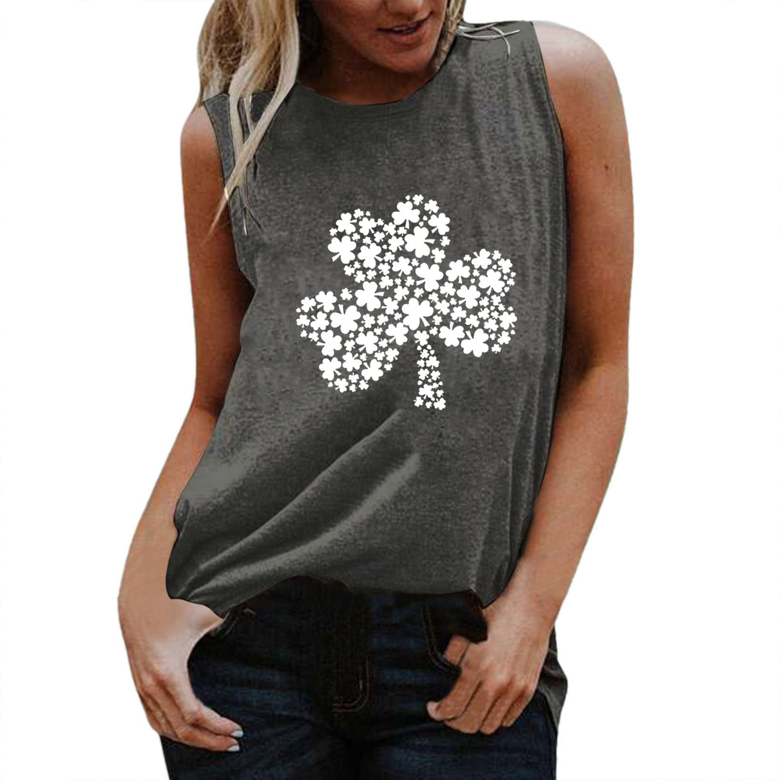 Stylish Women's Graphic Tank Tops - St Patrick's Day Sleeveless Tee, Casual Crewneck Summer Shirt | Perfect for Festivals, Beach Outings & Everyday Wear