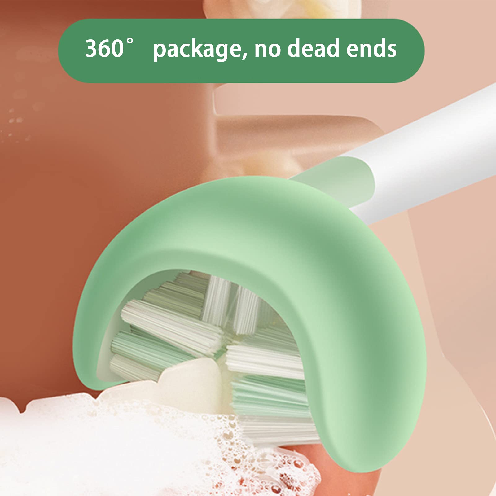 Orbital U-Shaped Kids Toothbrush for 3-5 Years Old - 360° Teeth Wrapping Design, Whitening & Strengthening Bristles - Gentle Oral Care Toothbrush for Toddlers - Perfect for Morning & Nighttime Brushing Routines