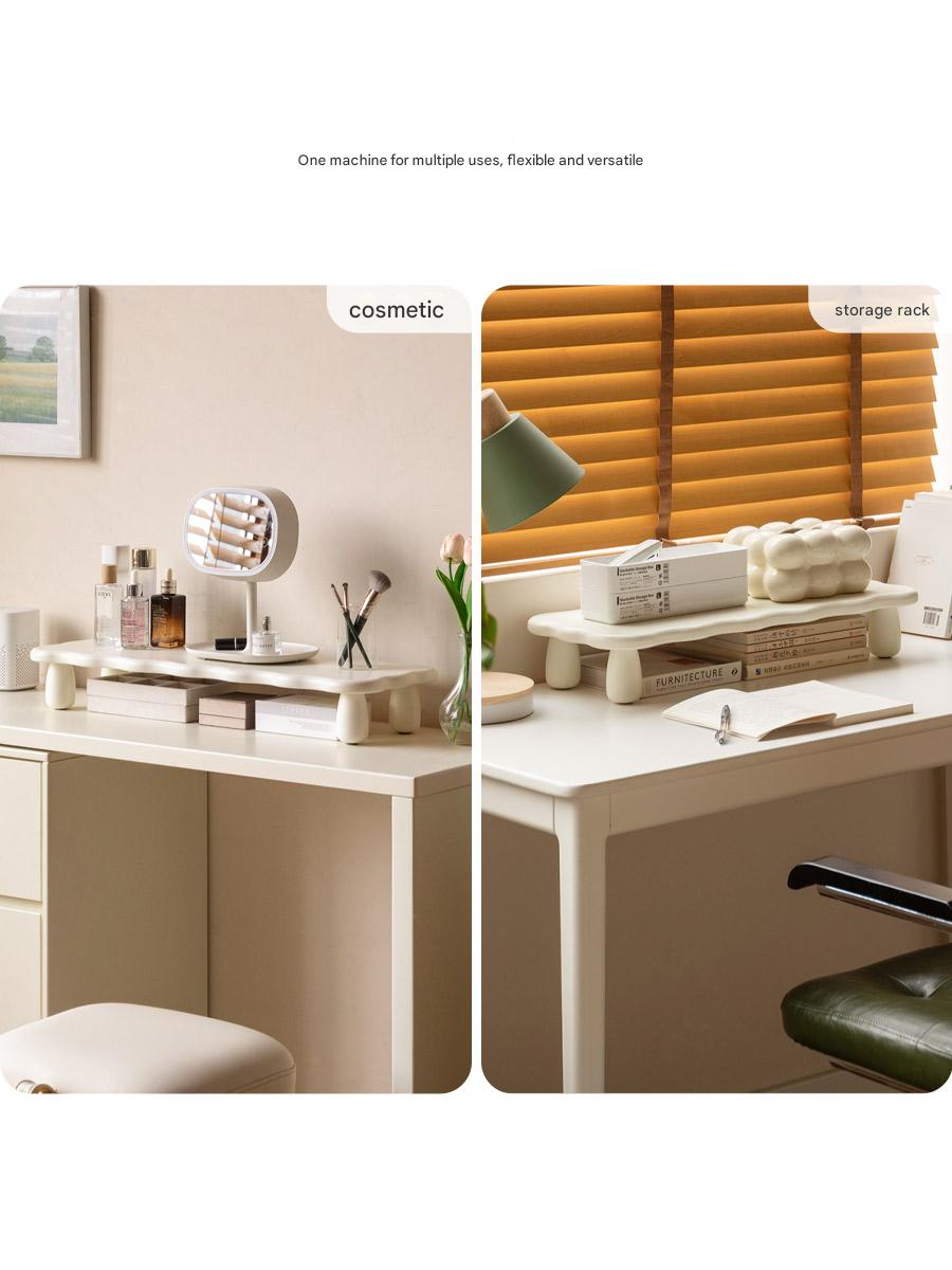 Premium Birch Solid Wood Computer Stand with Storage Shelf - Ergonomic Laptop & Monitor Riser for Home Office Desk Organization