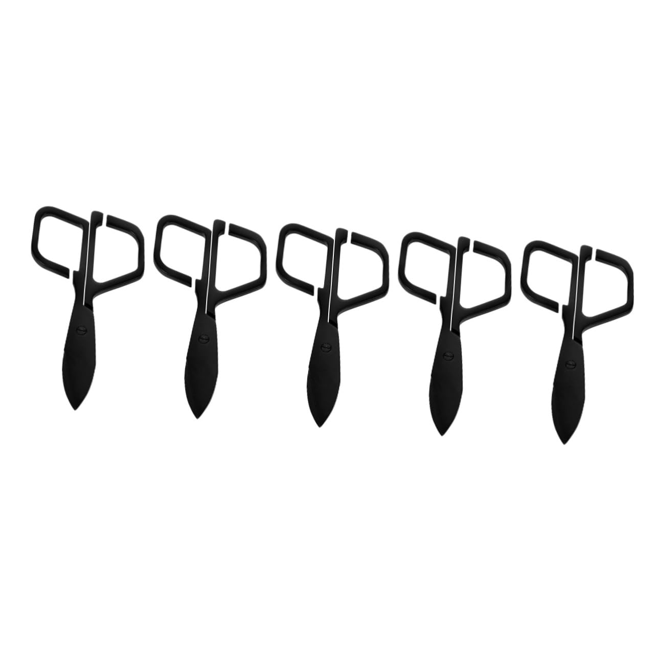 IPetBoom 5-Pack Stainless Steel Nose & Facial Hair Trimmer Scissors - Precision Eyebrow, Beard, and Brow Shaping Shears for Men & Women - Perfect for Grooming, Travel, and Personal Care (Black)