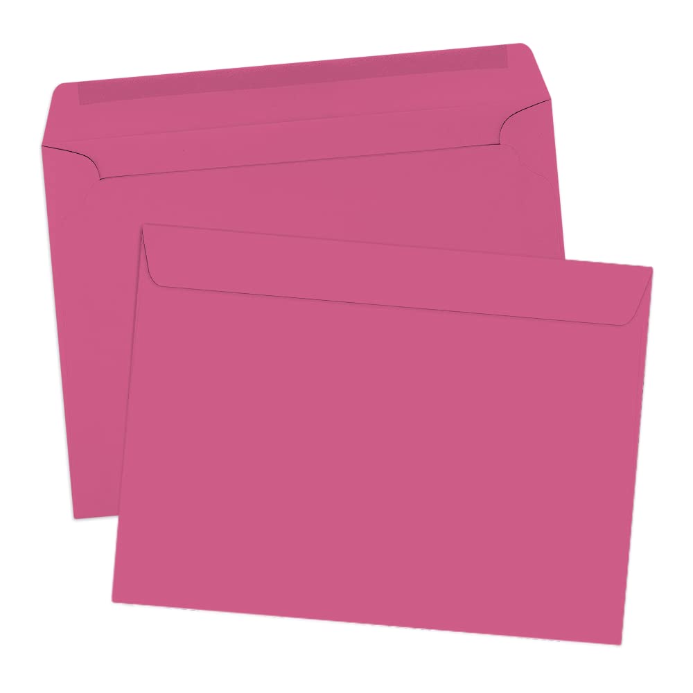 LUXPaper 9 x 12 Booklet Envelopes in Magenta Pink | 80lb Text Weight | Pack of 500 | Perfect for Wedding Invitations, Business Mailers & Greeting Cards