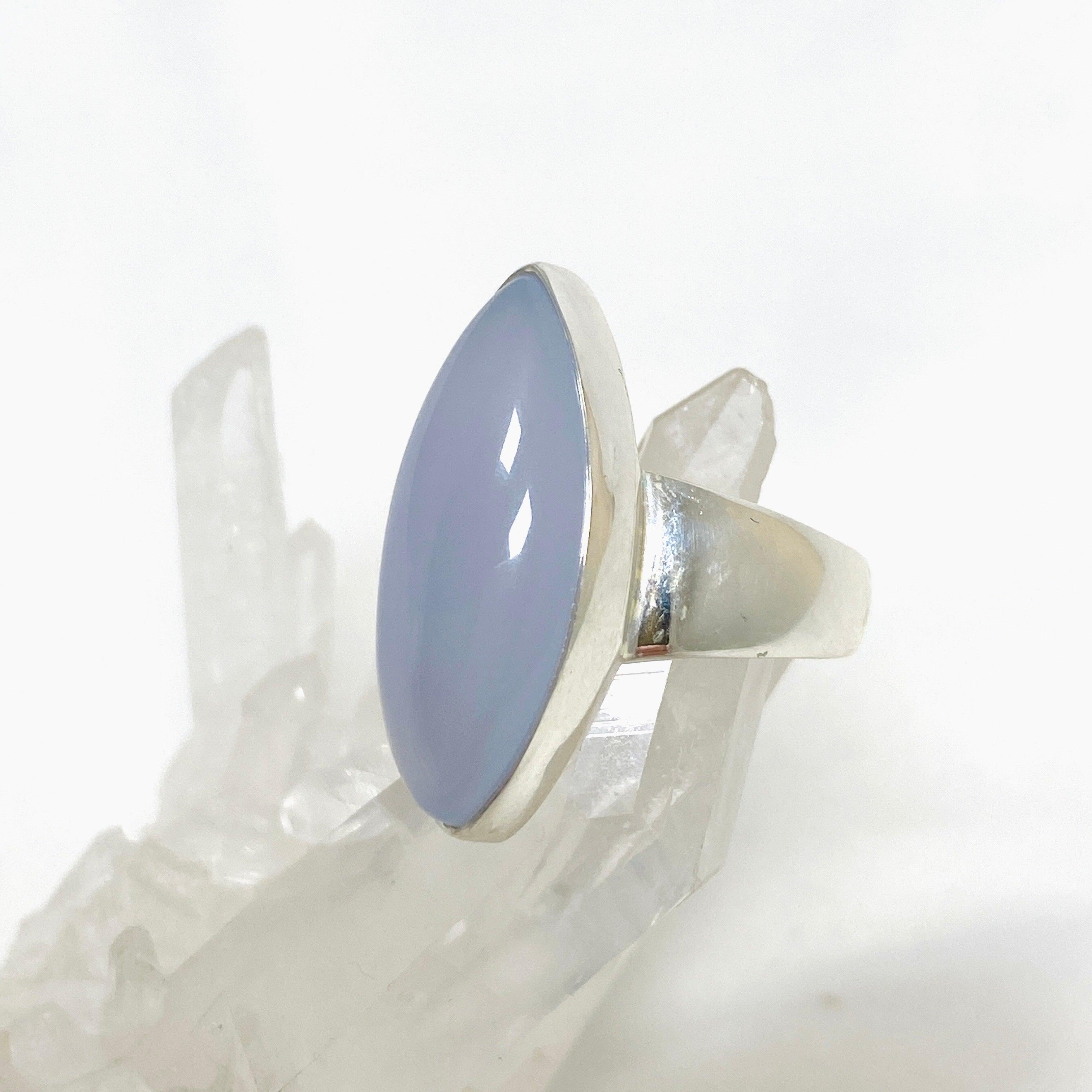 Blue Chalcedony Marquise Ring - Size 9 Silver Jewelry KRGJ3246 | Elegant Gift for Women, Wedding, Anniversary & Special Occasions