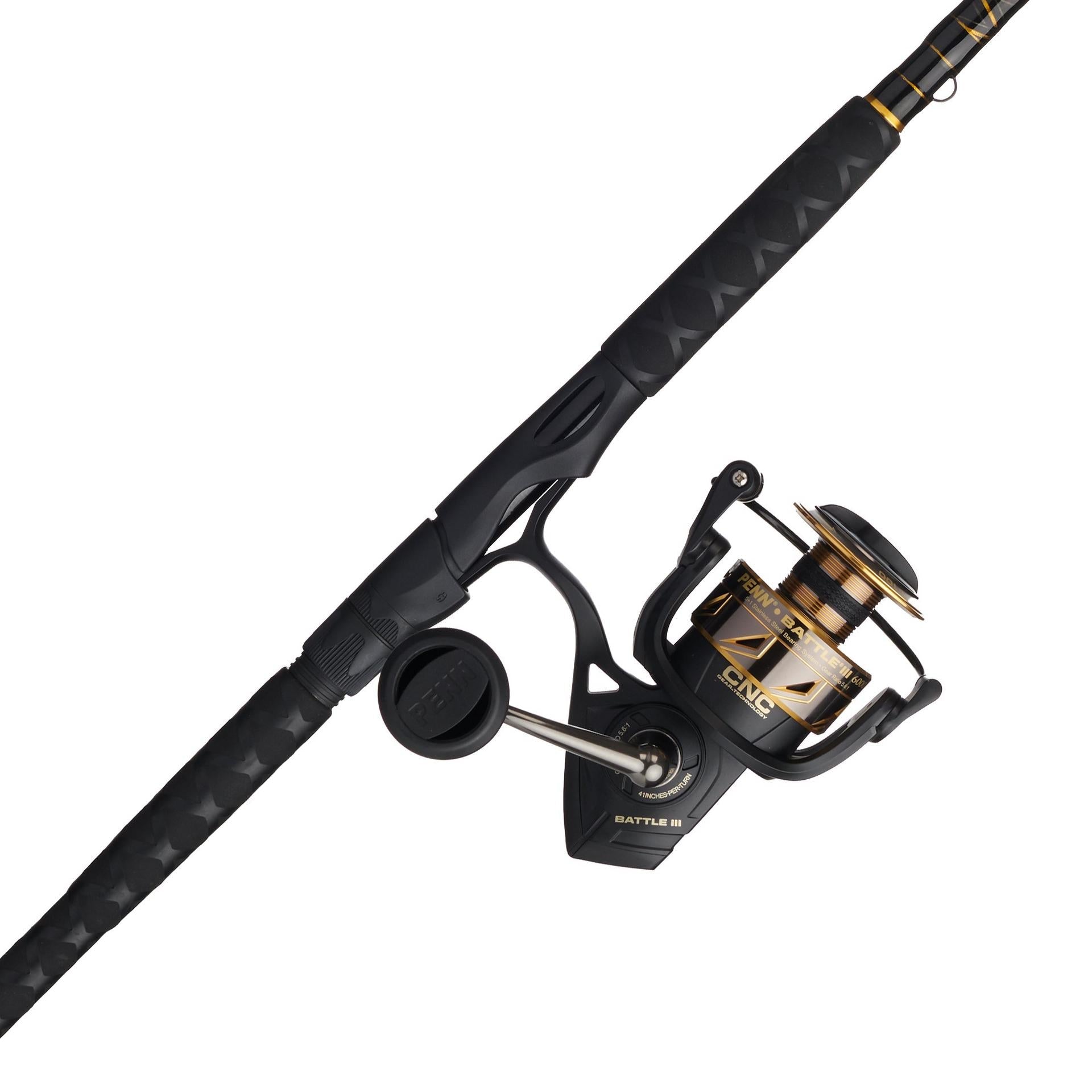 Battle® III Spinning Rod and Reel Combo - Premium Fishing Gear for Freshwater & Saltwater Anglers - Perfect for Bass, Trout, and Saltwater Fishing Adventures