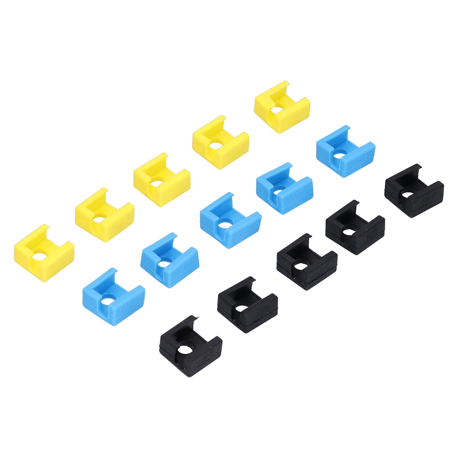 High-Temperature Resistant MK8 Silicone Sock Sleeve for 3D Printer Heater Block - Black/Yellow/Blue - Non-Stick & Durable for Industrial & Commercial Use - Perfect for 3D Printing Factories & Workshops